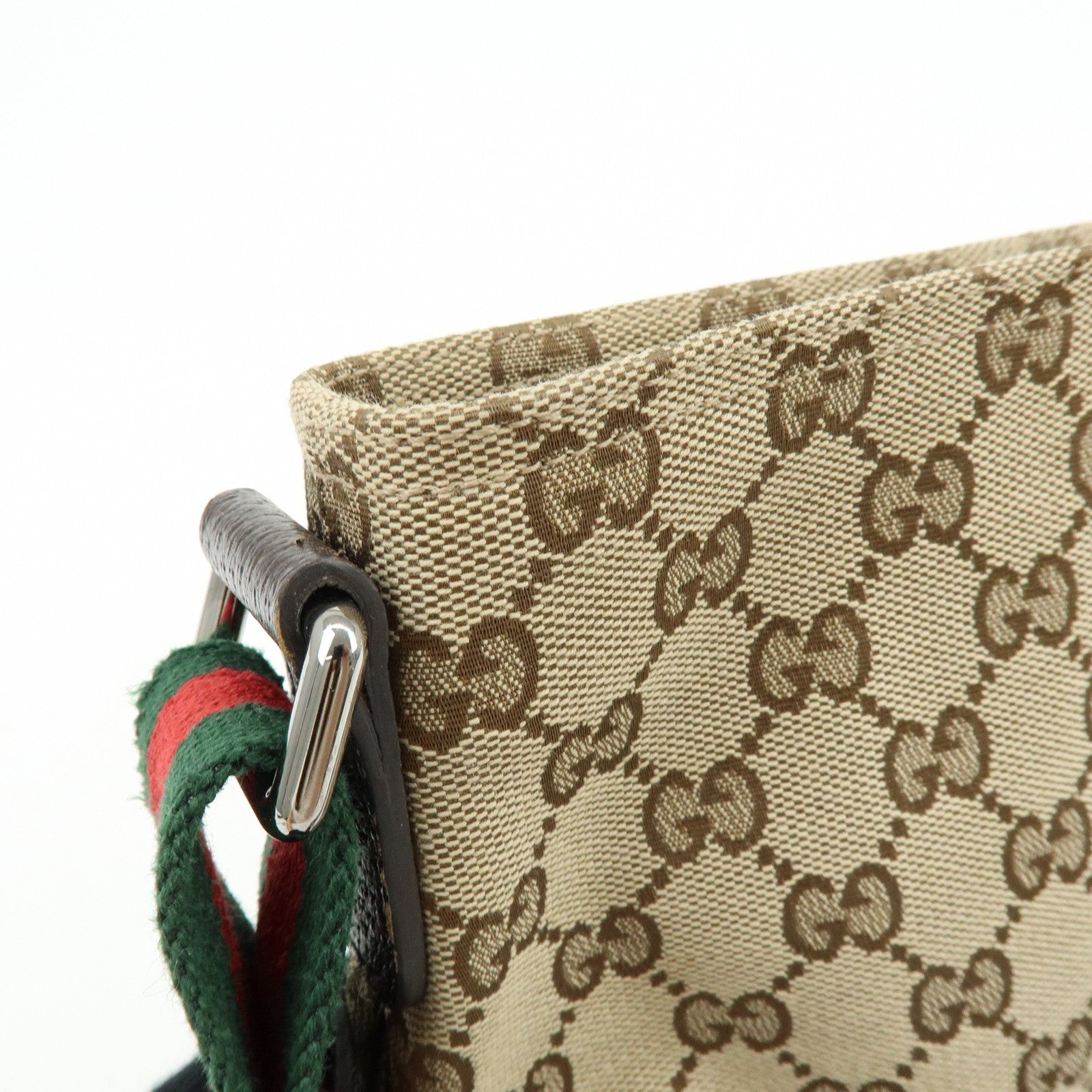 GUCCI Sherry GG Canvas Leather Shoulder Crossbody Bag 189749