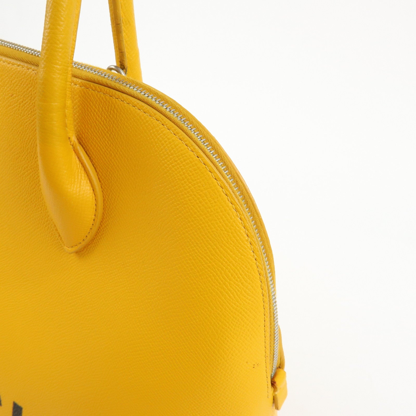 BALENCIAGA Ville Top Handle Leather 2Way Bag Hand Bag Yellow
