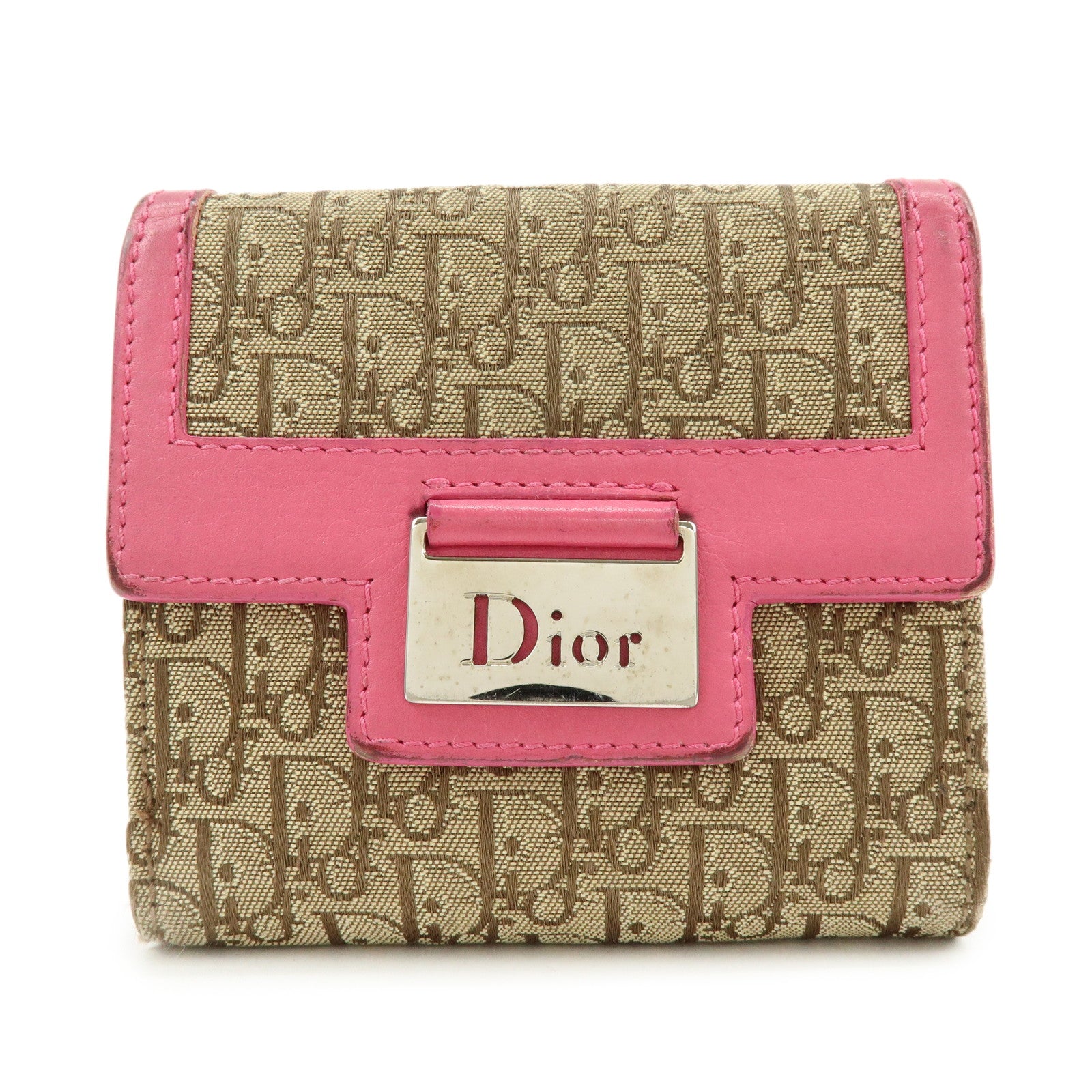 Christian Dior Street Chic Trotter Jaquard Canvas Leather Wallet