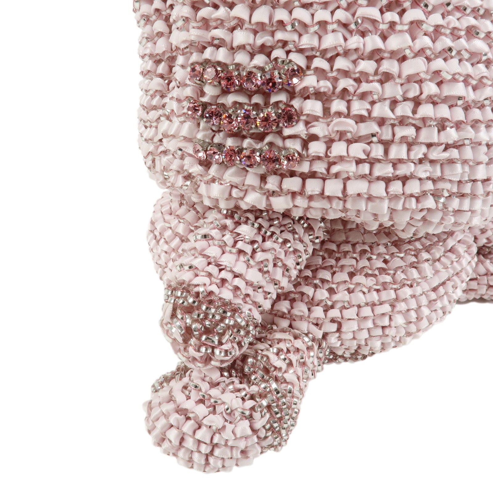 ANTEPRIMA Nylon PVC RASO HELLO KITTY Rhinestone Hand Bag Pink