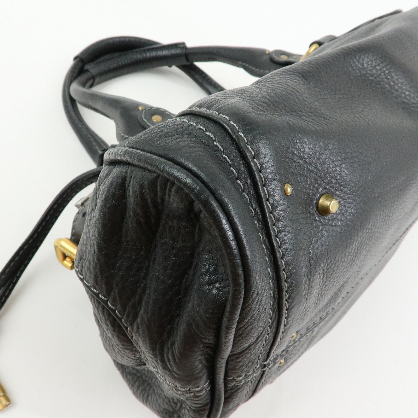 Chloe Paddington Leather Tote Bag Hand Bag Black