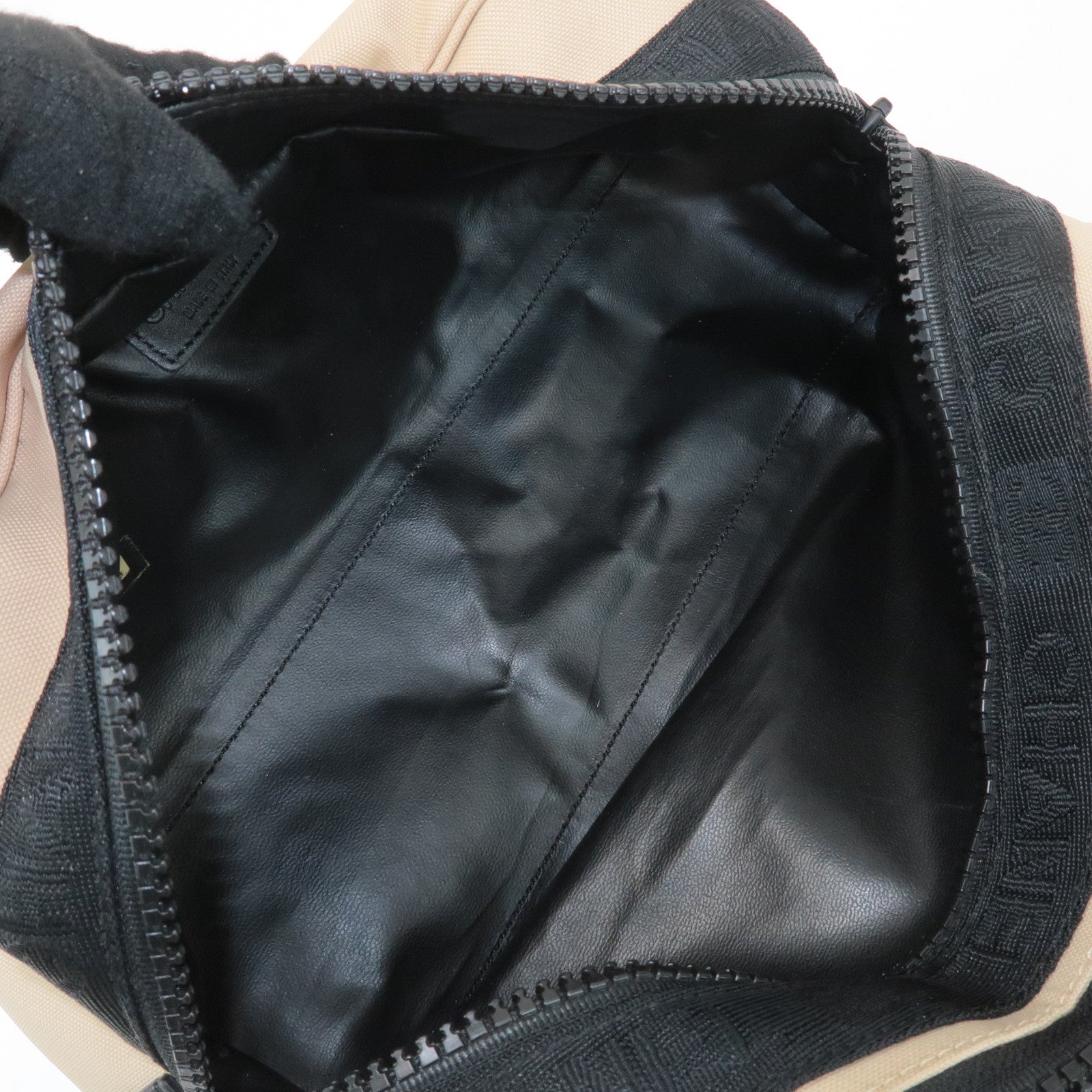 CHANEL Sports Line Nylon Leather Pouch Beige Black