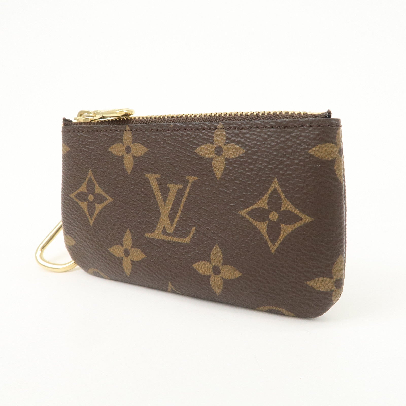 Louis Vuitton Monogram Pochette Cles Coin Case Key Case Brown M62650