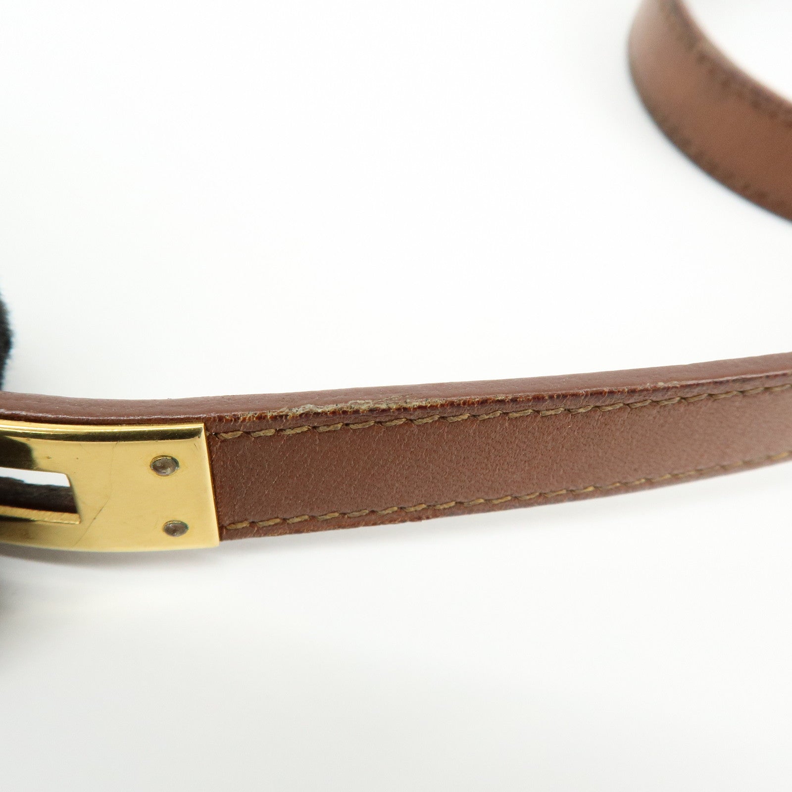 HERMES Vaux Swift Mini Kelly Double Tour Bracelet Brown