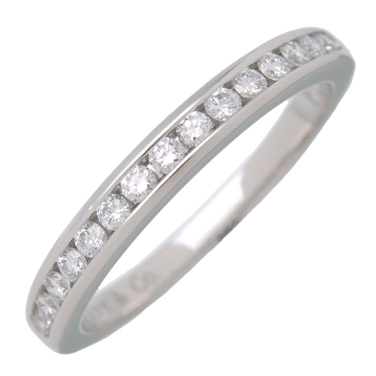 Tiffany & Co Half Circle Channel Setting Diamond Ring Platinum US4