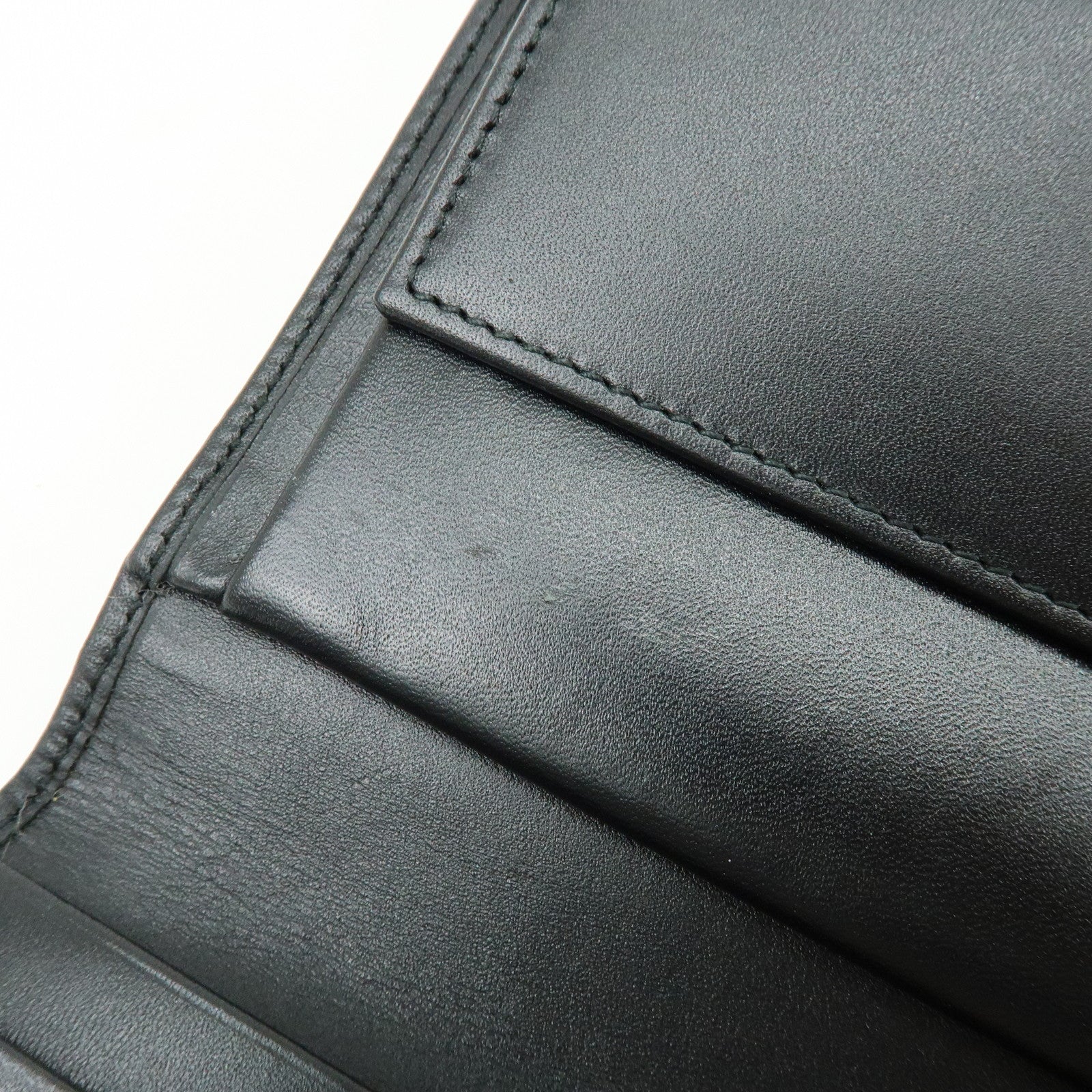 GUCCI GG Canvas Leather Long Wallet Green Black 257303