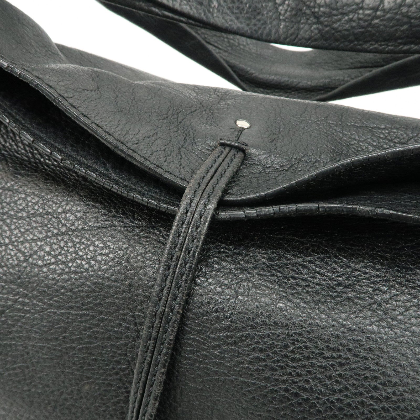 CELINE Bittersweet Leather Shoulder Bag Hand Bag Black