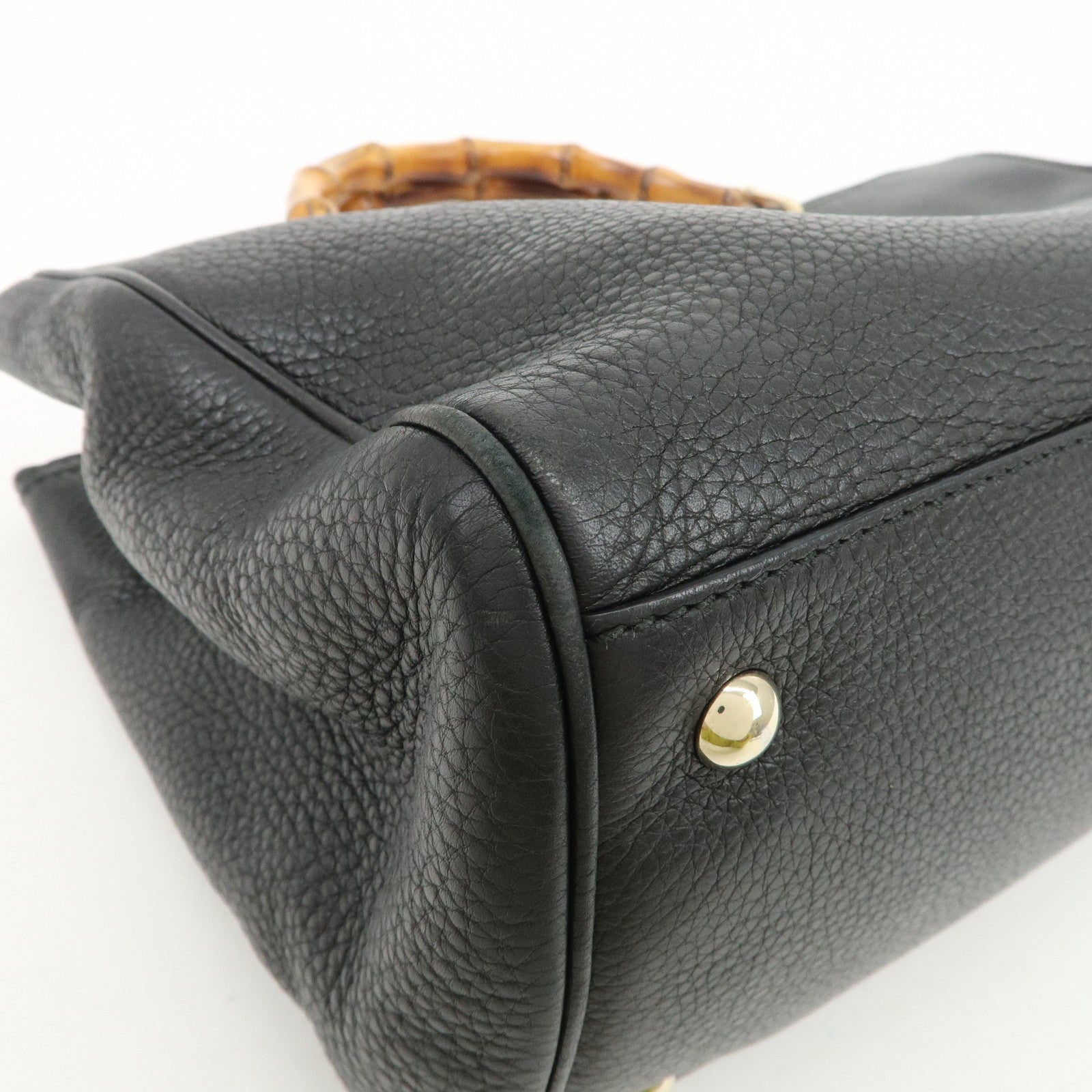 GUCCI Bamboo Shopper Medium 2Way Bag Shoulder Bag Black 323660