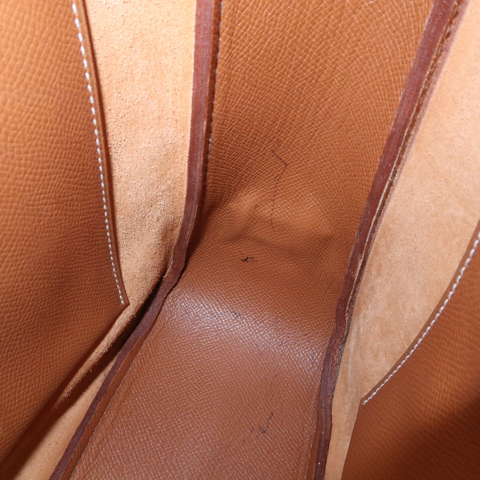 HERMES Sac Courchevel Leather Shoulder Bag A Stamped Gold