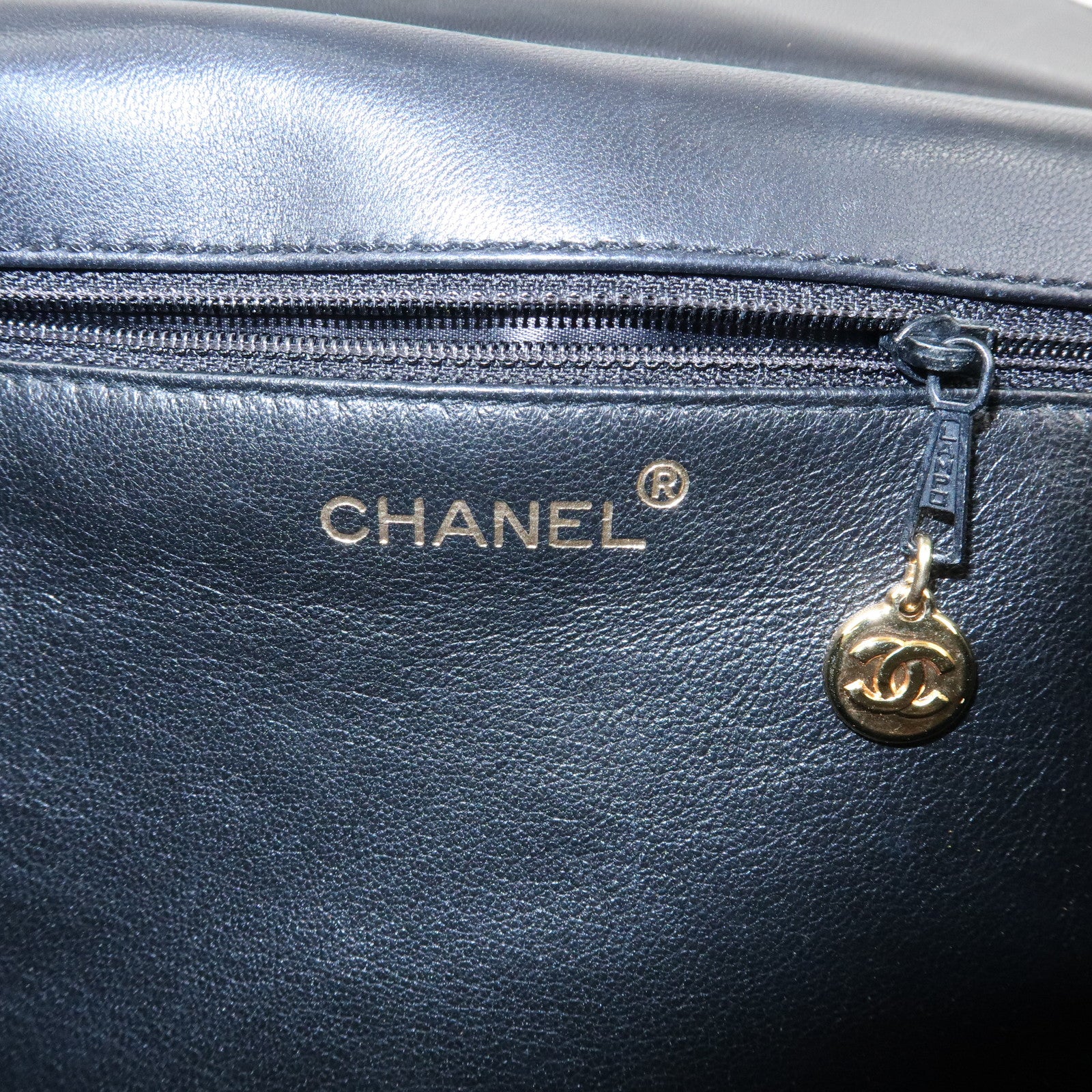 CHANEL Matelasse Lamb Skin Chain Shoulder Bag Black Gold