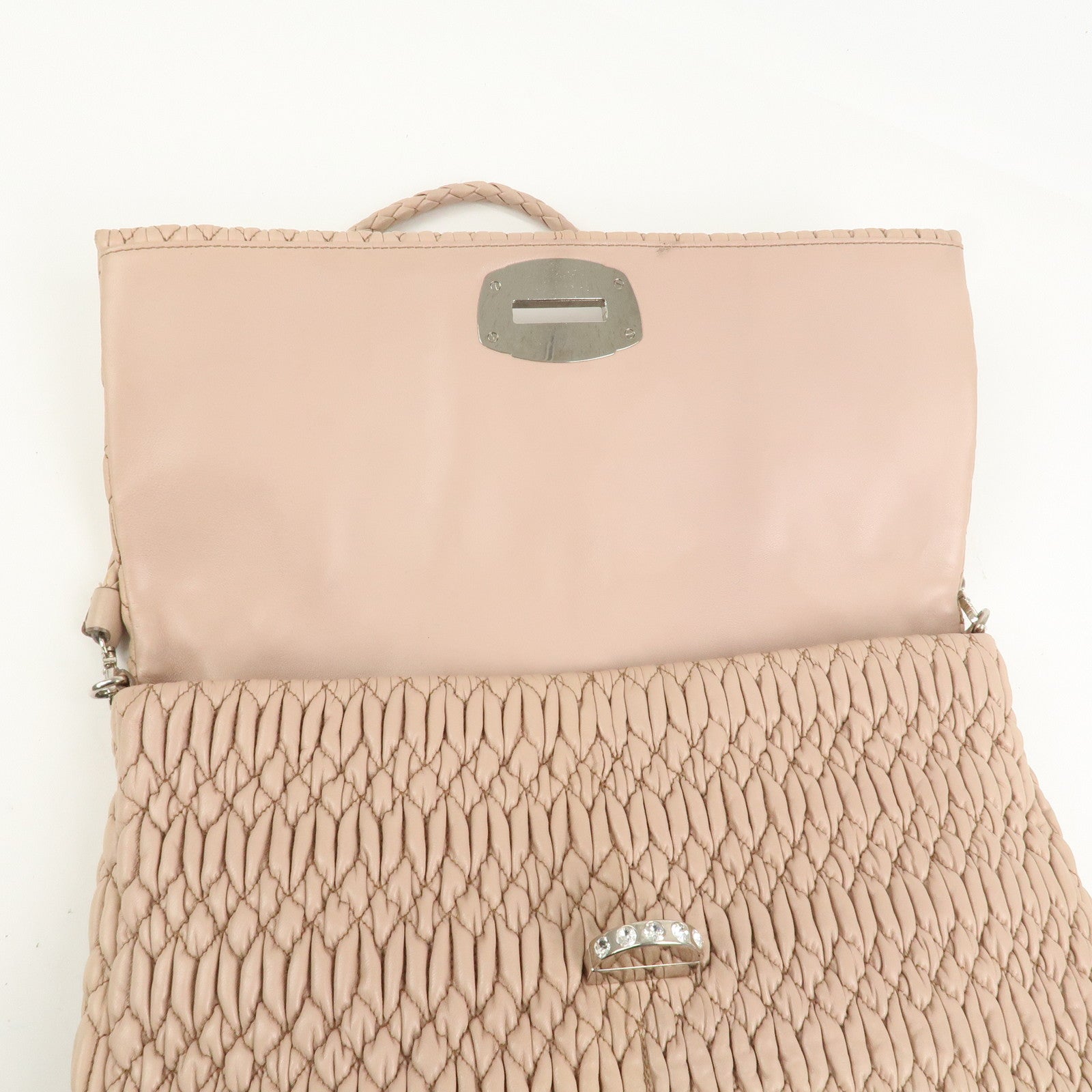 MIU MIU Matelasse Leather 2Way Bag Shoulder Bag Pink RP0169