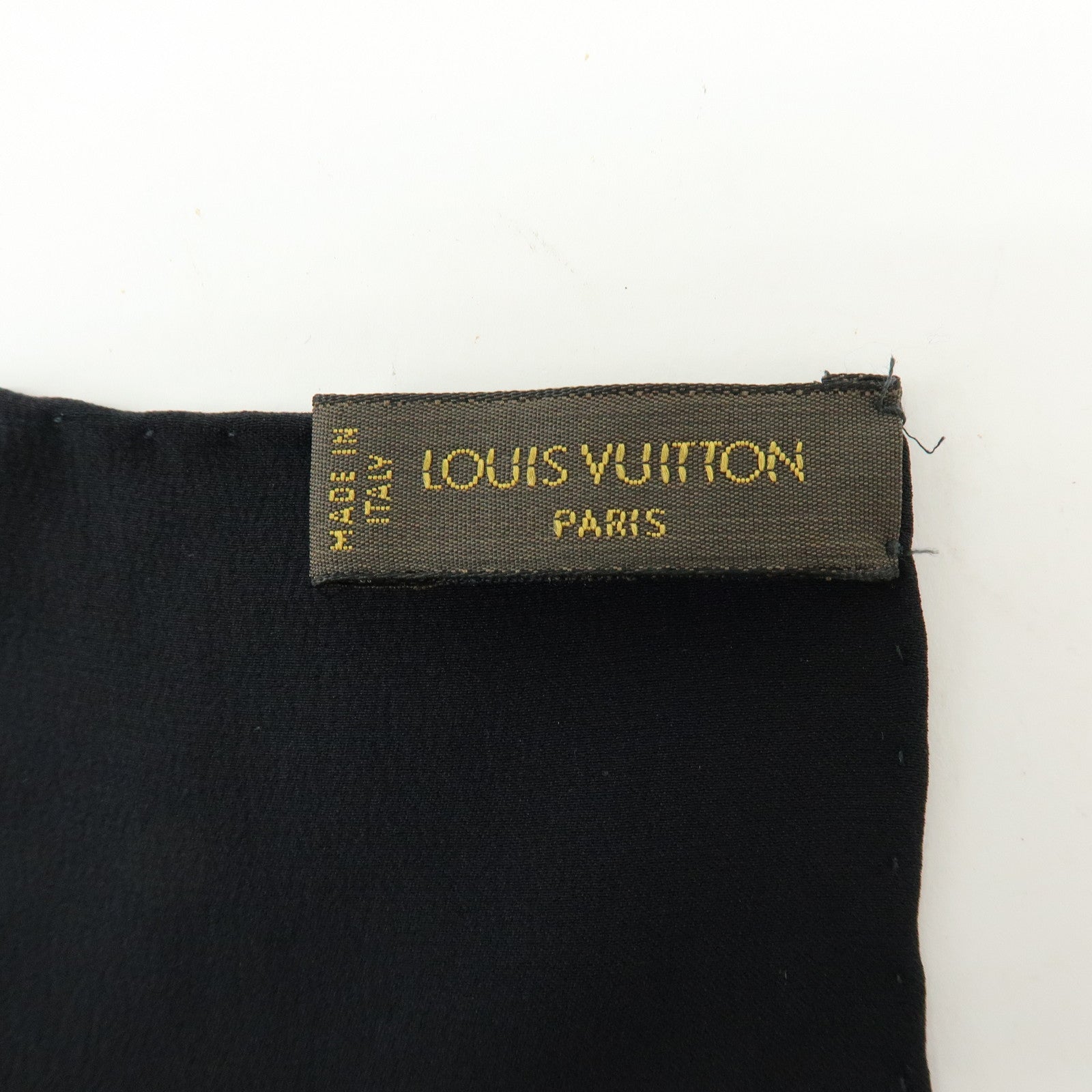 Louis Vuitton Monogram Silk 100% Scarf Shawl Black