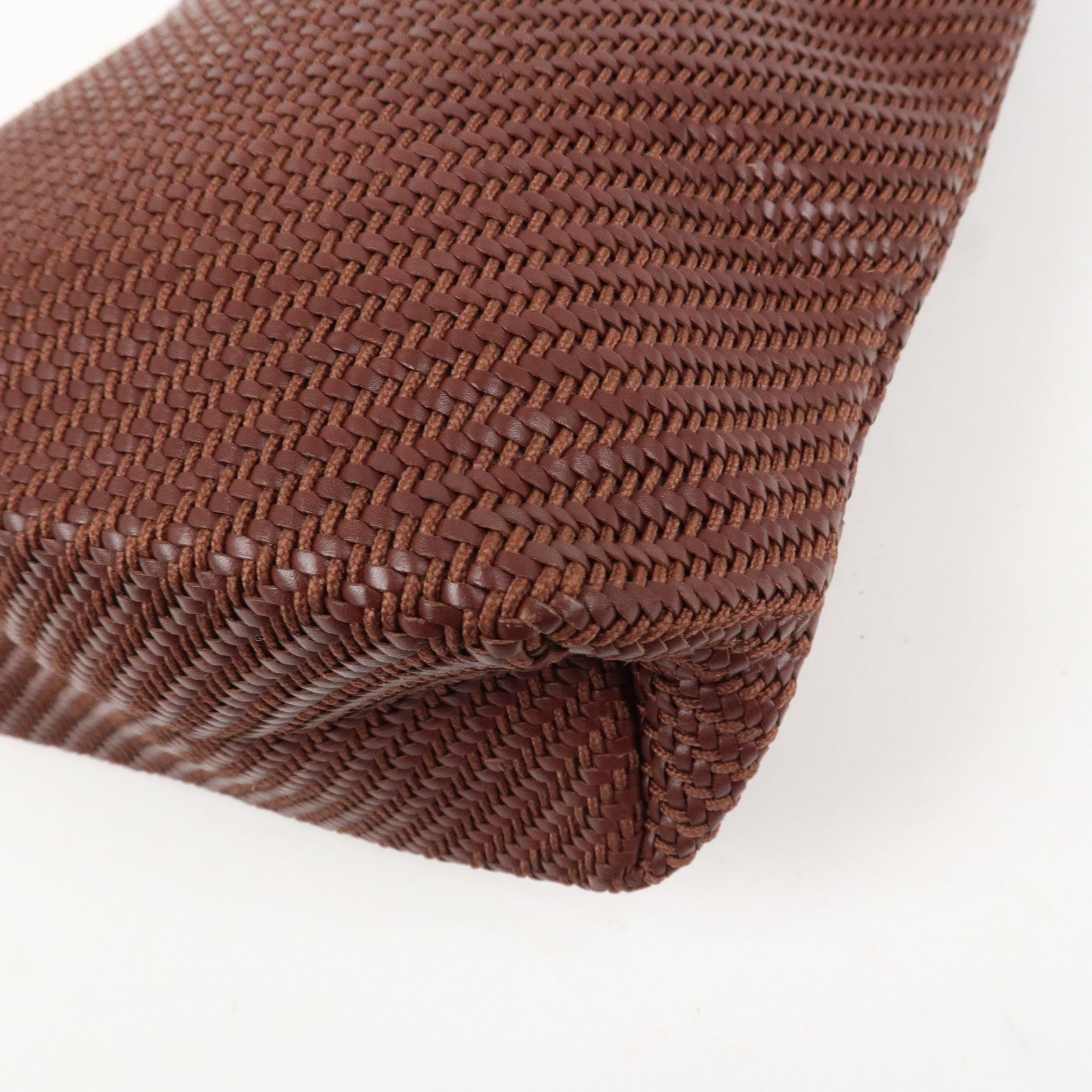 HERMES Amedaba PM Diago Leather Tote Bag Hand Bag Brown