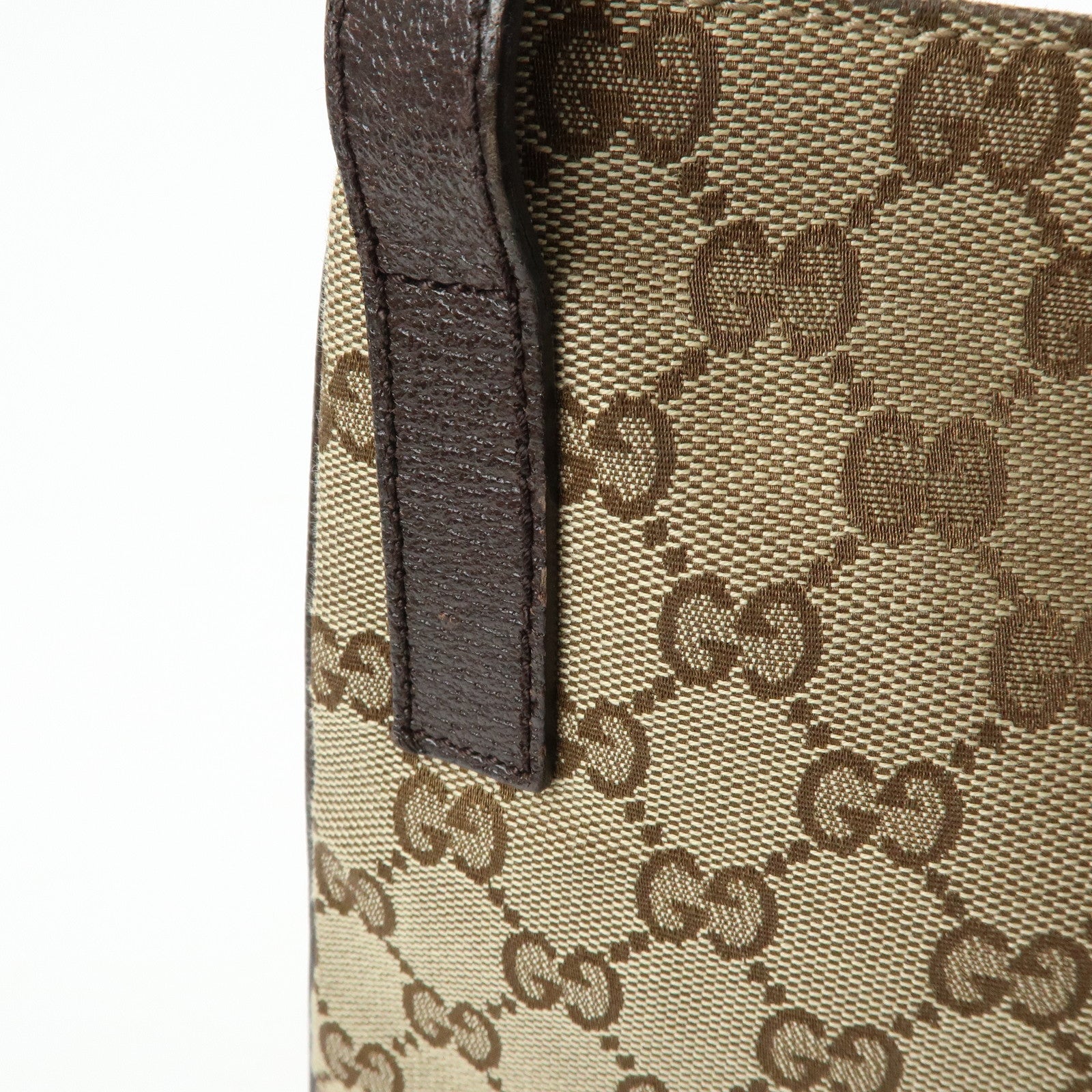 GUCCI GG Canvas Leather Shoulder Crossbody Bag Beige Brown 122793
