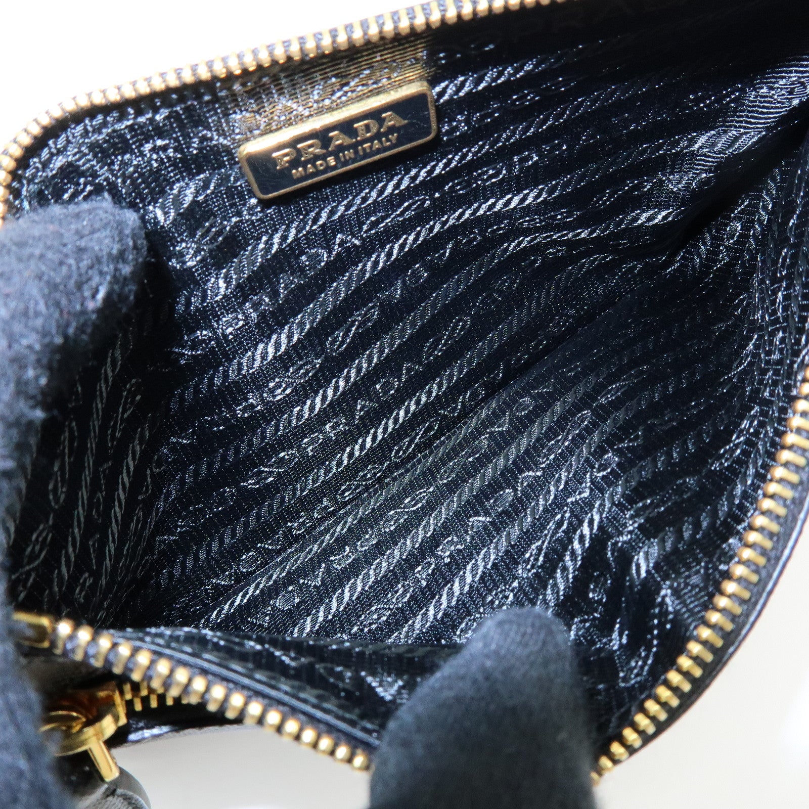 PRADA Saffiano Leather Shoulder Bag Crossbody Bag Black 1M1187