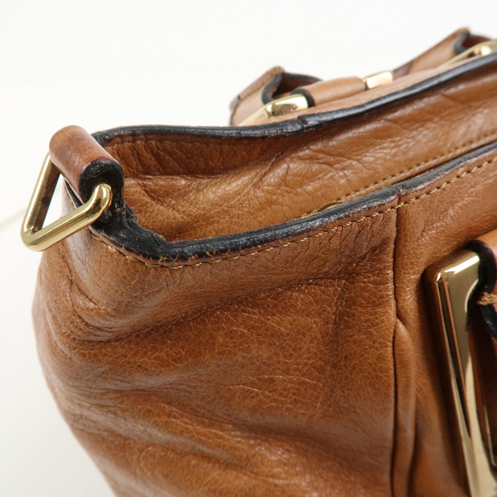 Chloe Ethel Leather 2Way Bag Hand Bag Shoulder Bag Brown