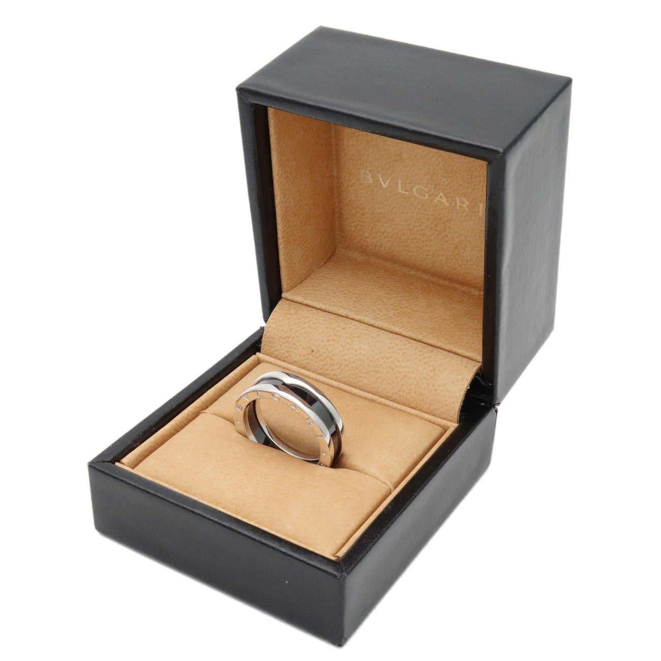 BVLGARI B-Zero1 Save the Children Ring SV925 Silver Black #58 US8