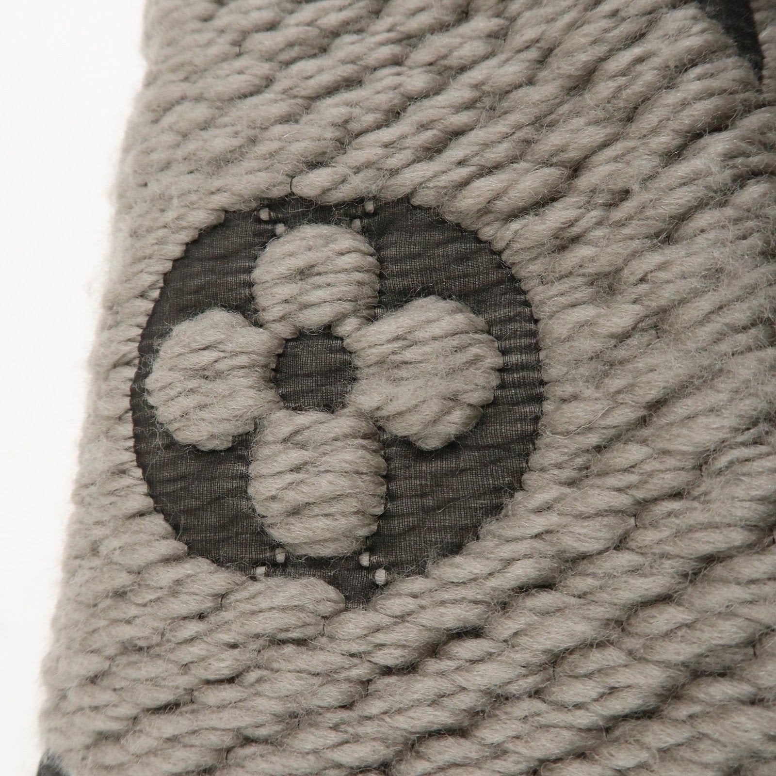 Louis Vuitton Echarpe Logomania Wool Silk Scarf Gray 413287