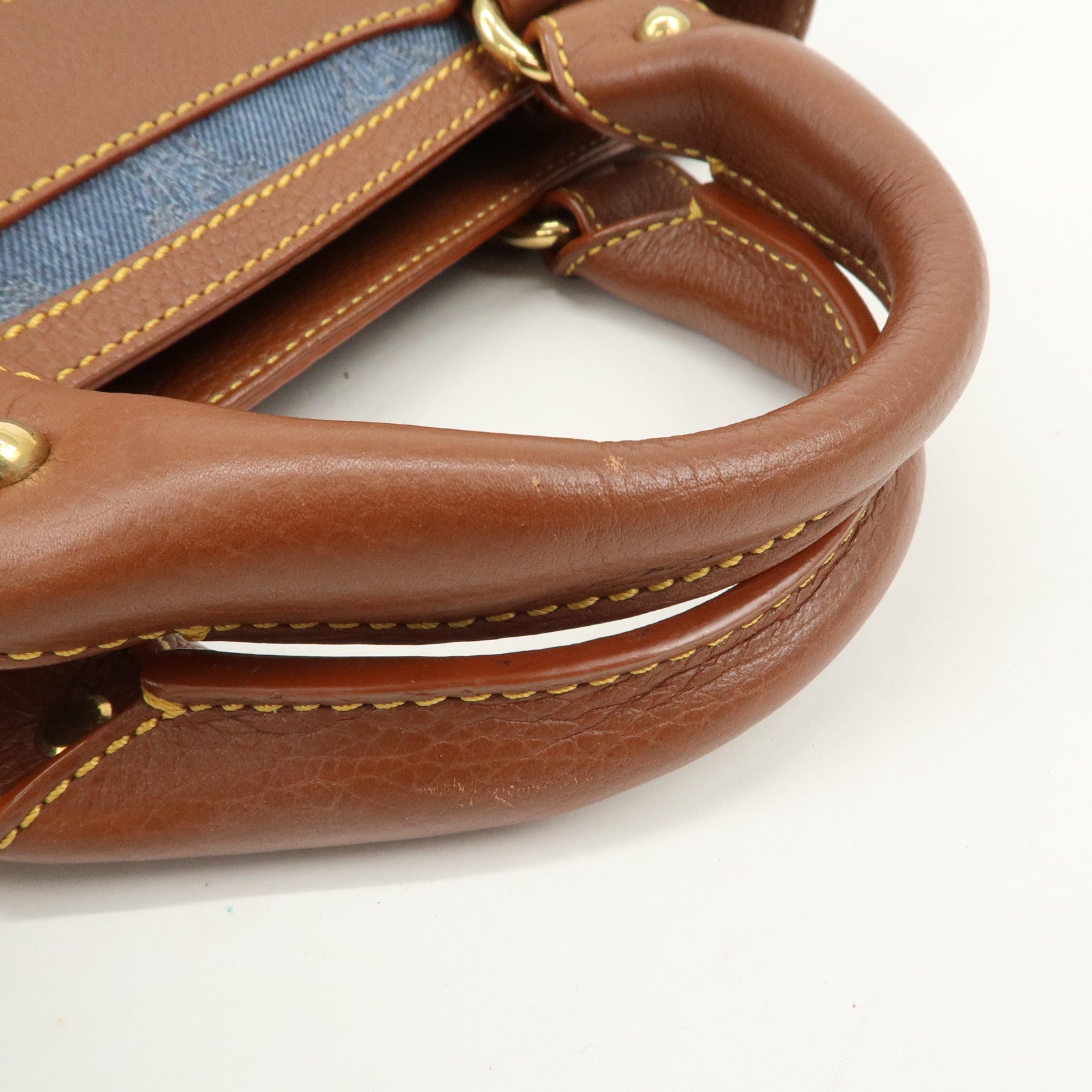 CELINE Macadam Denim Leather Boogie Bag Blue Brown