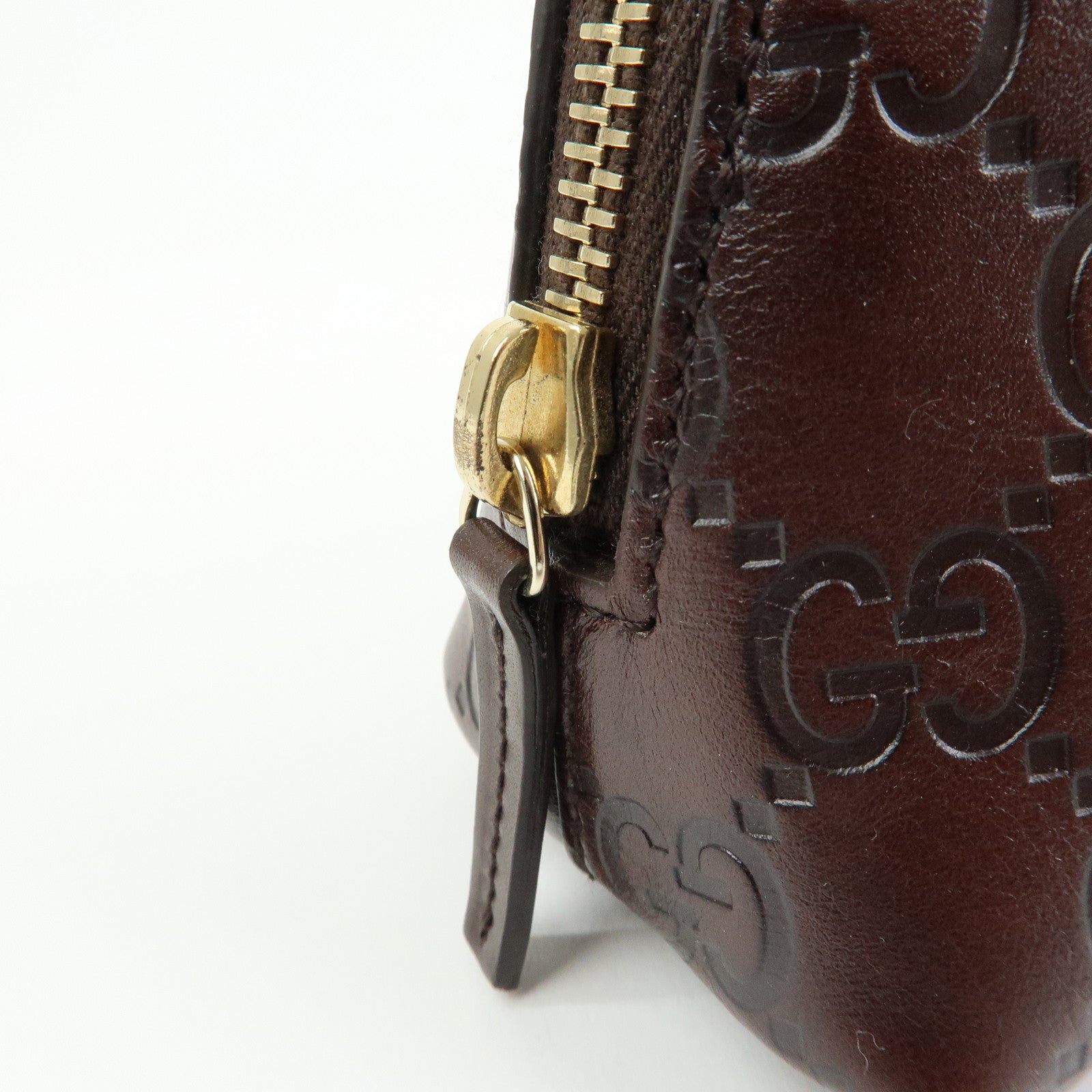 GUCCI Guccissima Leather Cosmetic Pouch Brown 141810