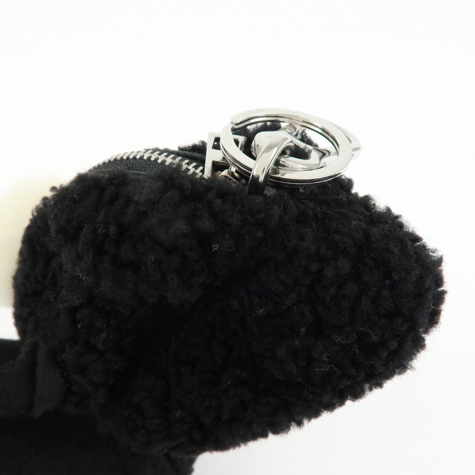 LOEWE Leather Rabbit Coin Case Coin Purse Black White