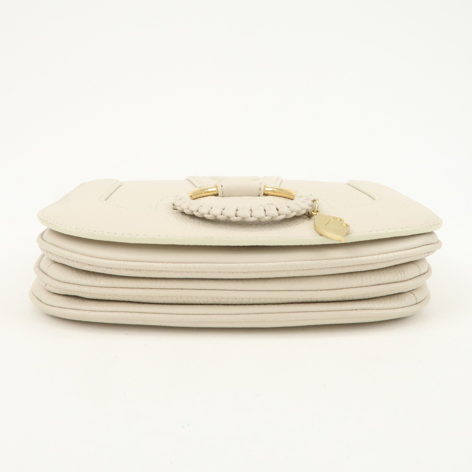 Chole See by Chloé Hana Leather Shoulder Bag Ivory Gold