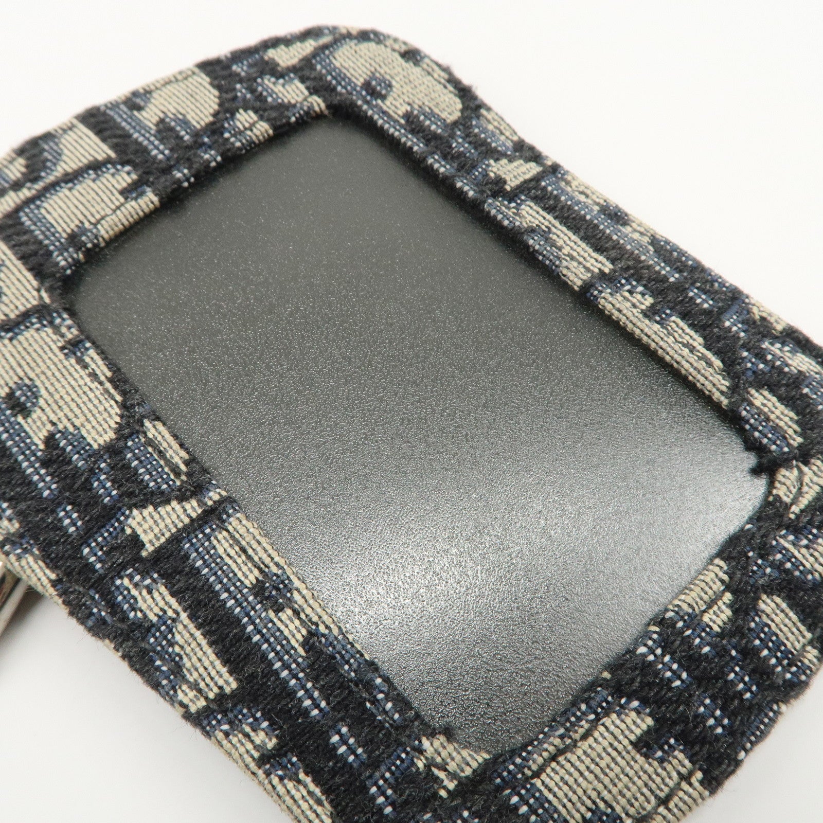 Christian Dior Oblique Jacquard Leather Card Case Card Holder Navy