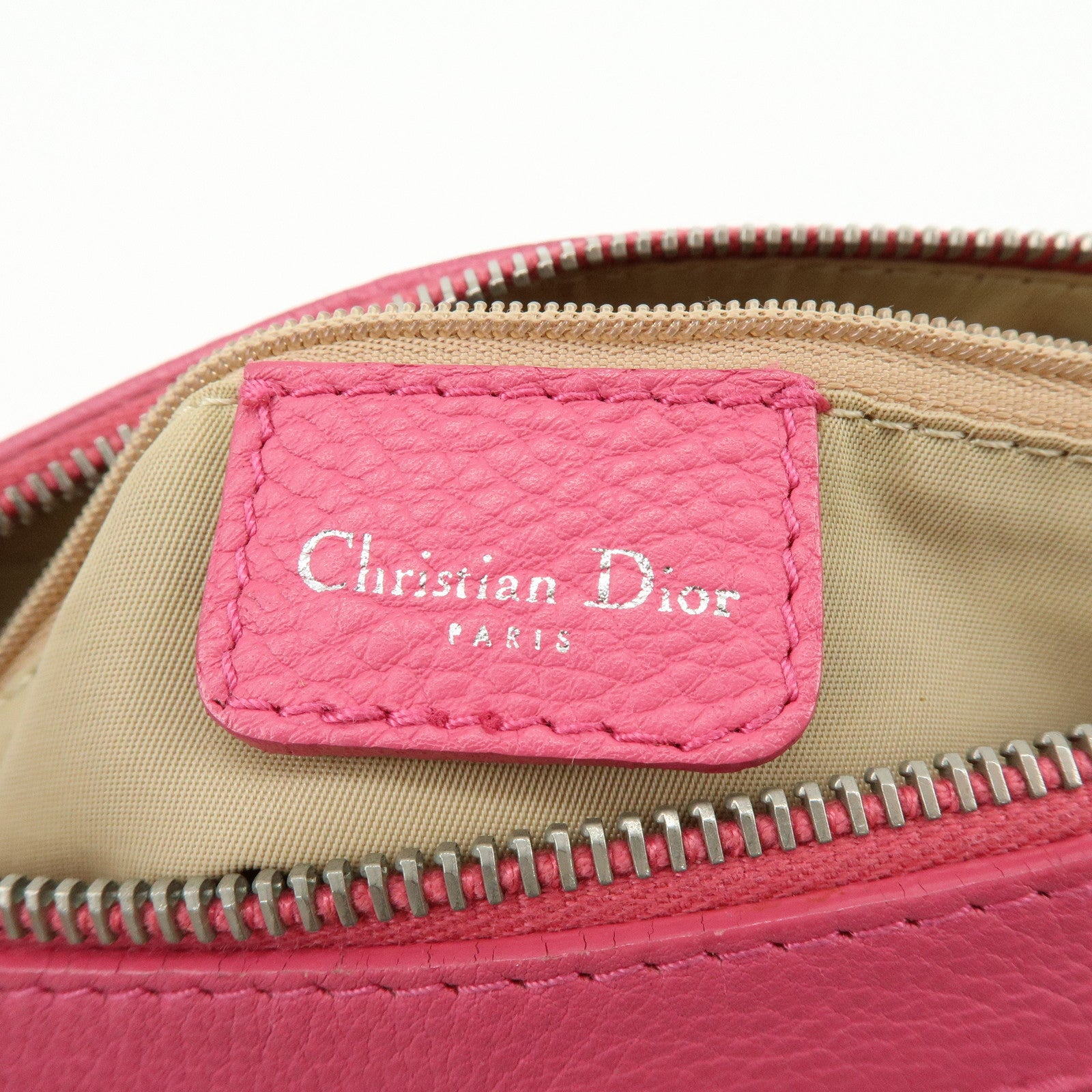 Christian Dior Trotter Street Chic Canvas Leather Boston Bag Pink