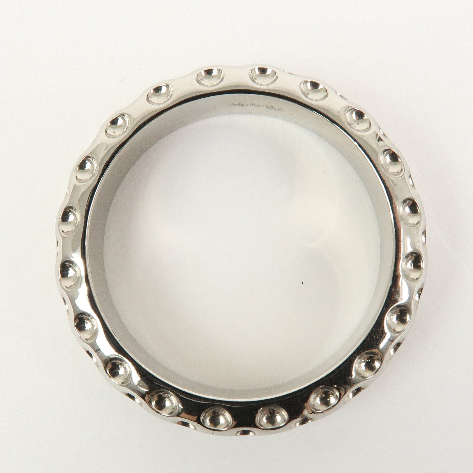 HERMES Metal Scarf Ring Scarf Accessory Silver Dots