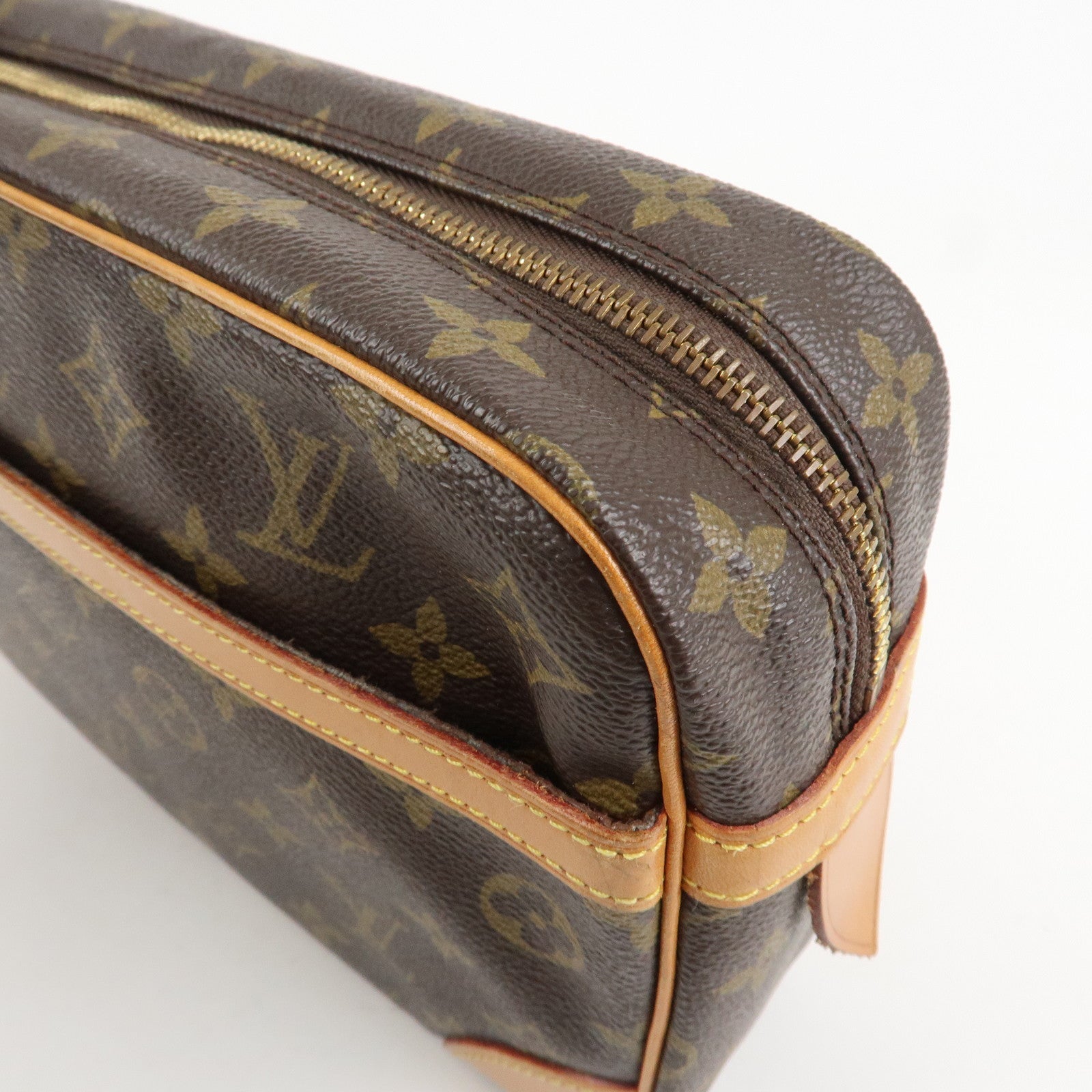 Louis Vuitton Monogram Compiegne 28 Pouch Clutch Bag Brown M51845 Used