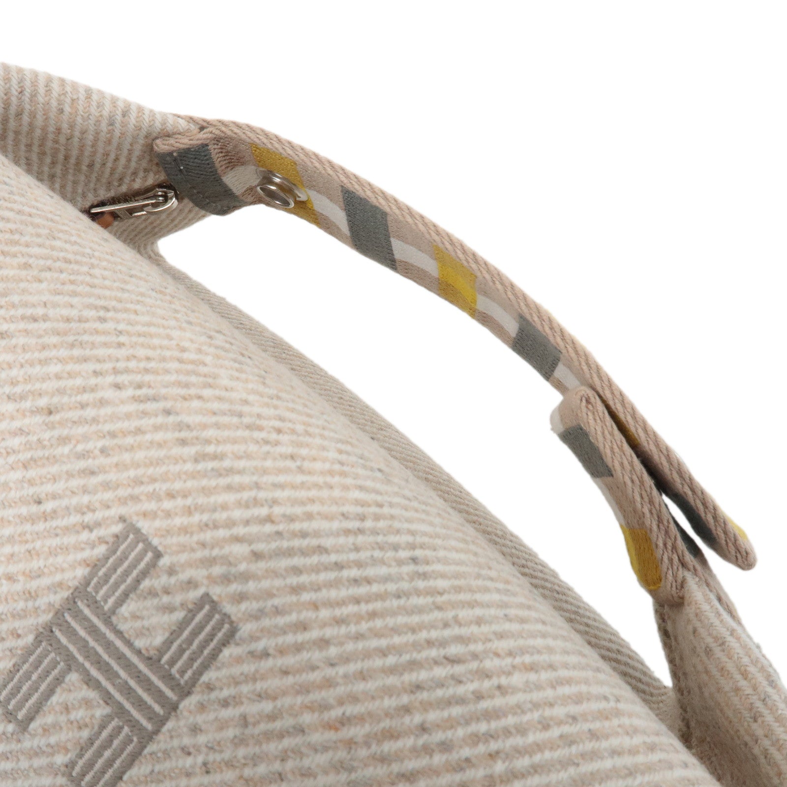 HERMES Wool Bride A Brac PM Hand Bag Silver Hardware Used