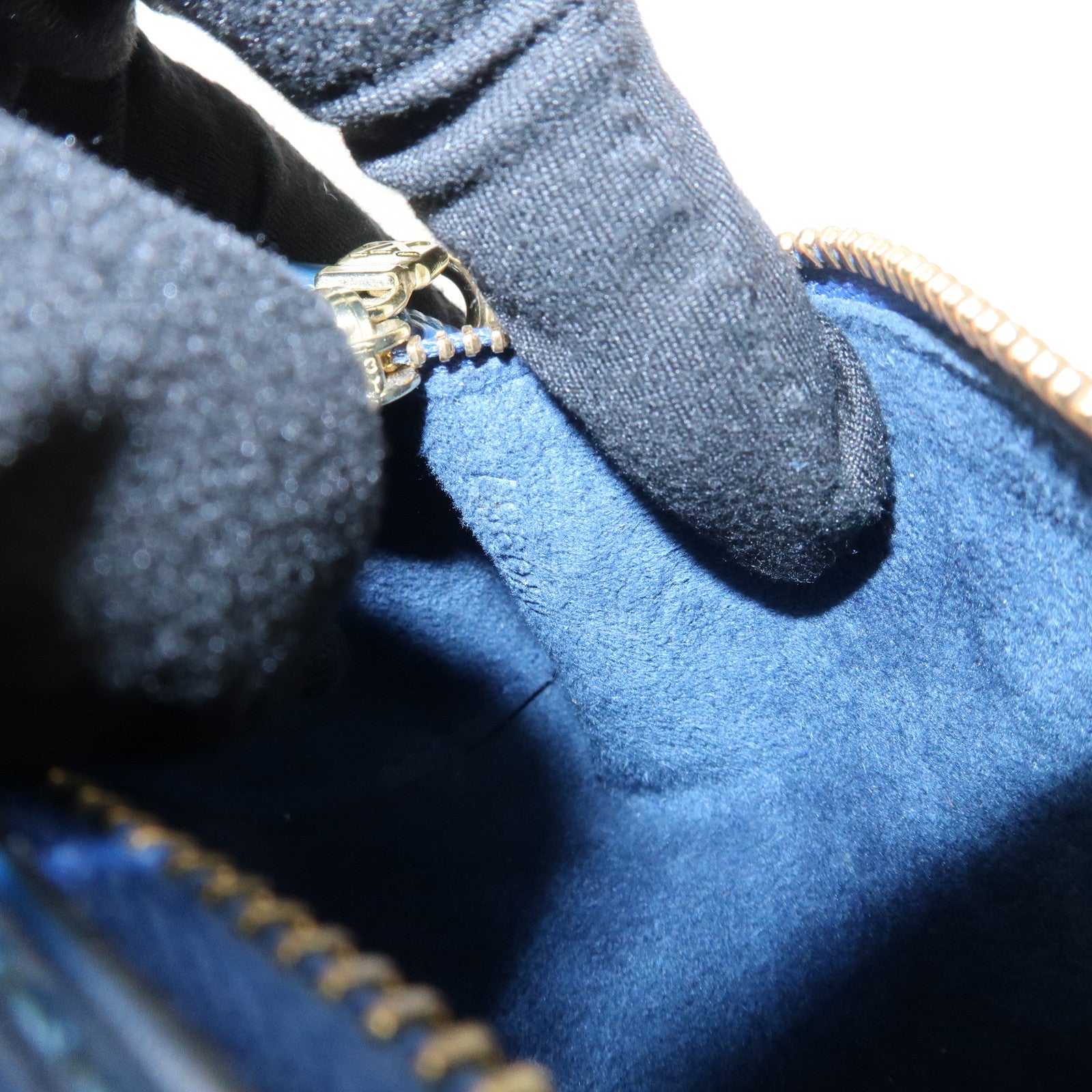 Louis Vuitton Epi Set of 2 Mini Pouch For Soufflo Bag Ivory Blue Used