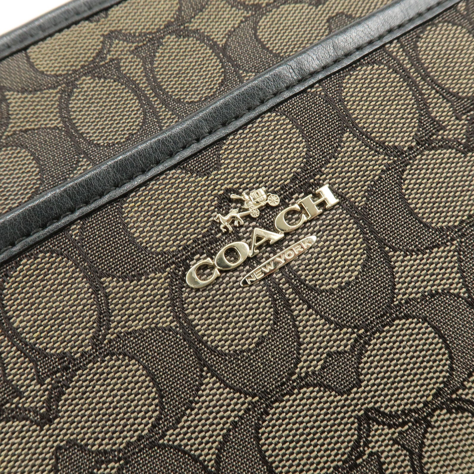 COACH Signature Set of 2 Shoulder Bag Crossbody Bag Black Brown