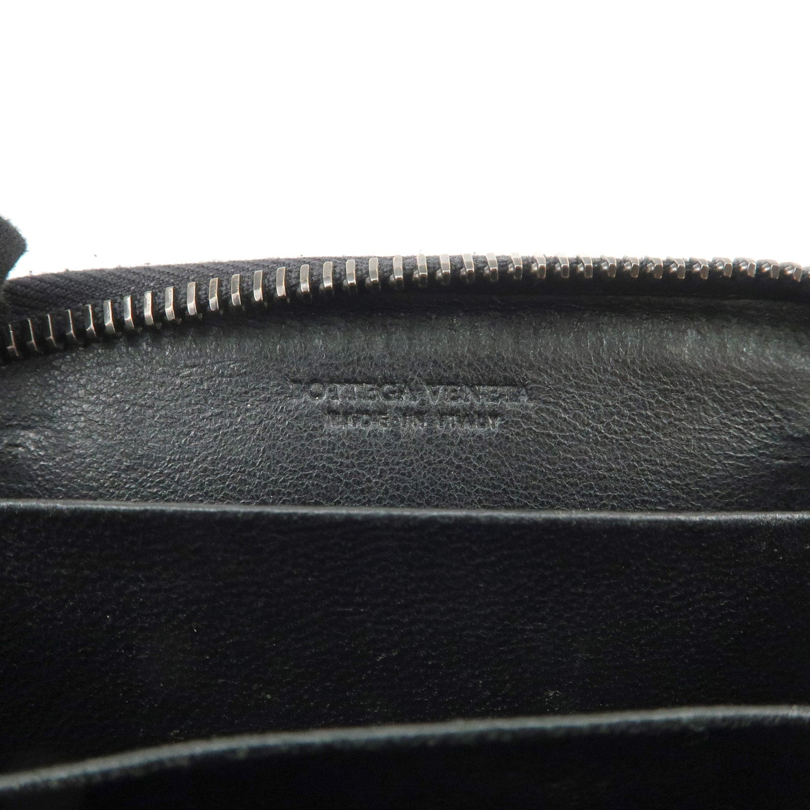 BOTTEGA VENETA Intrecciato Leather Coin Case Card Case Black