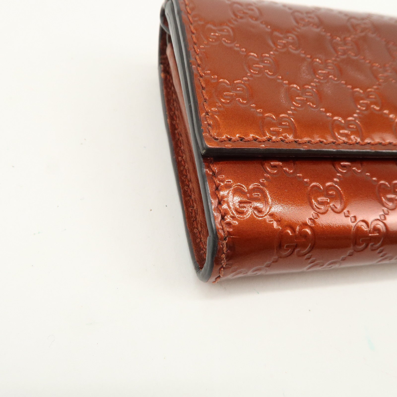 GUCCI Micro Guccissima Leather Coin Case Coin Purse Orange 295845
