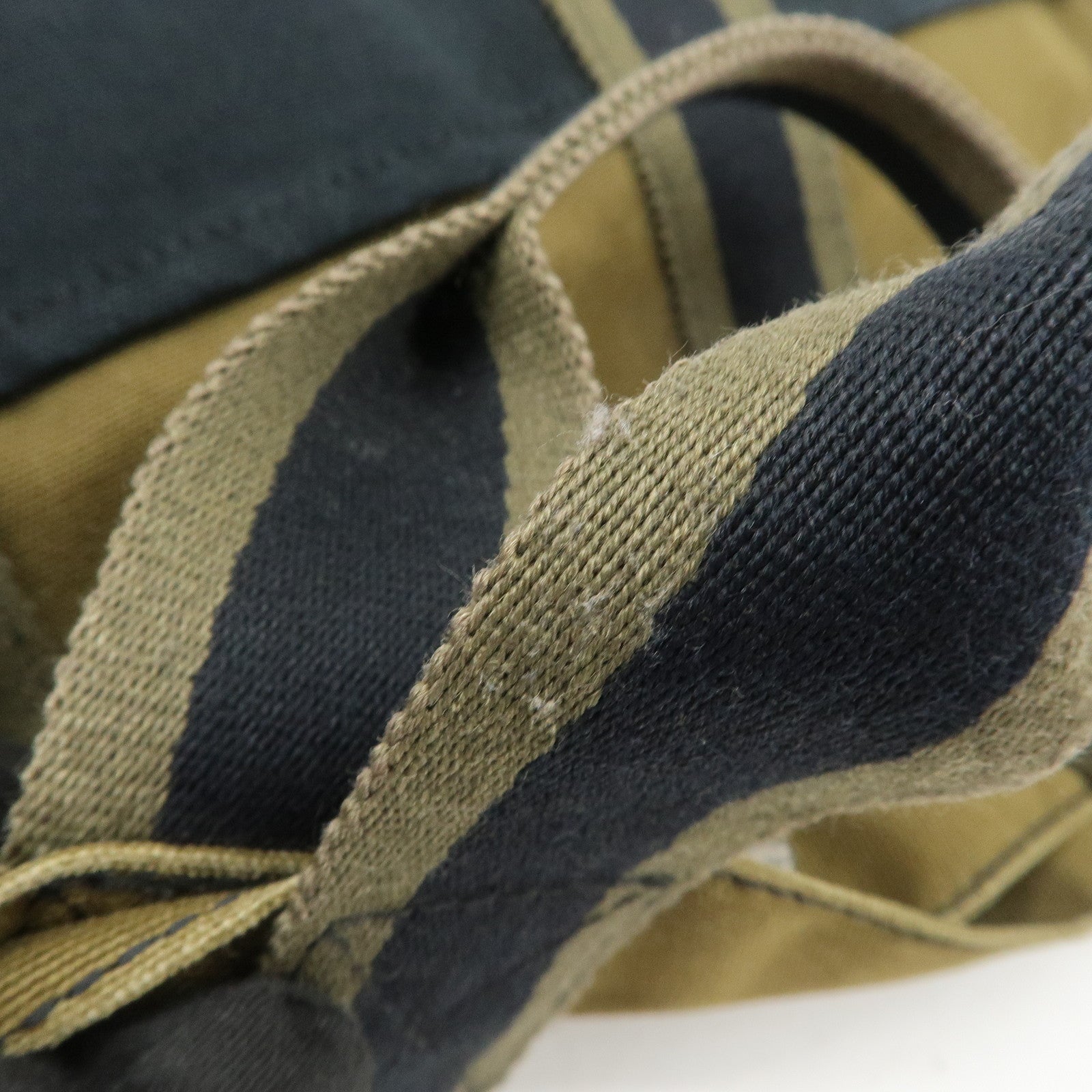 HERMES Fourre Tout MM Canvas Tote Bag Hand Bag Black Khaki