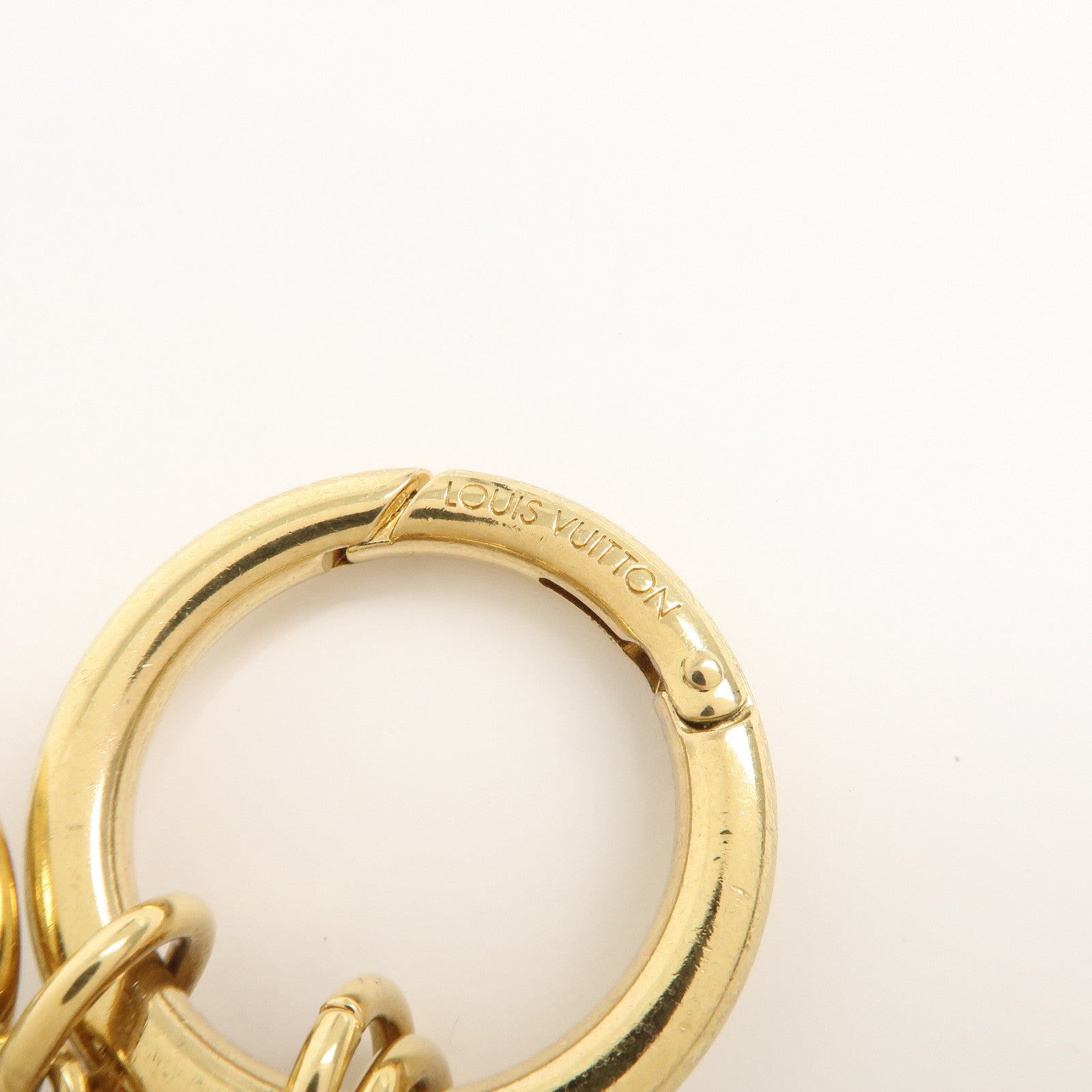 Louis Vuitton Porte Cles Plastic Metal I LV U Key Charm Gold M00559