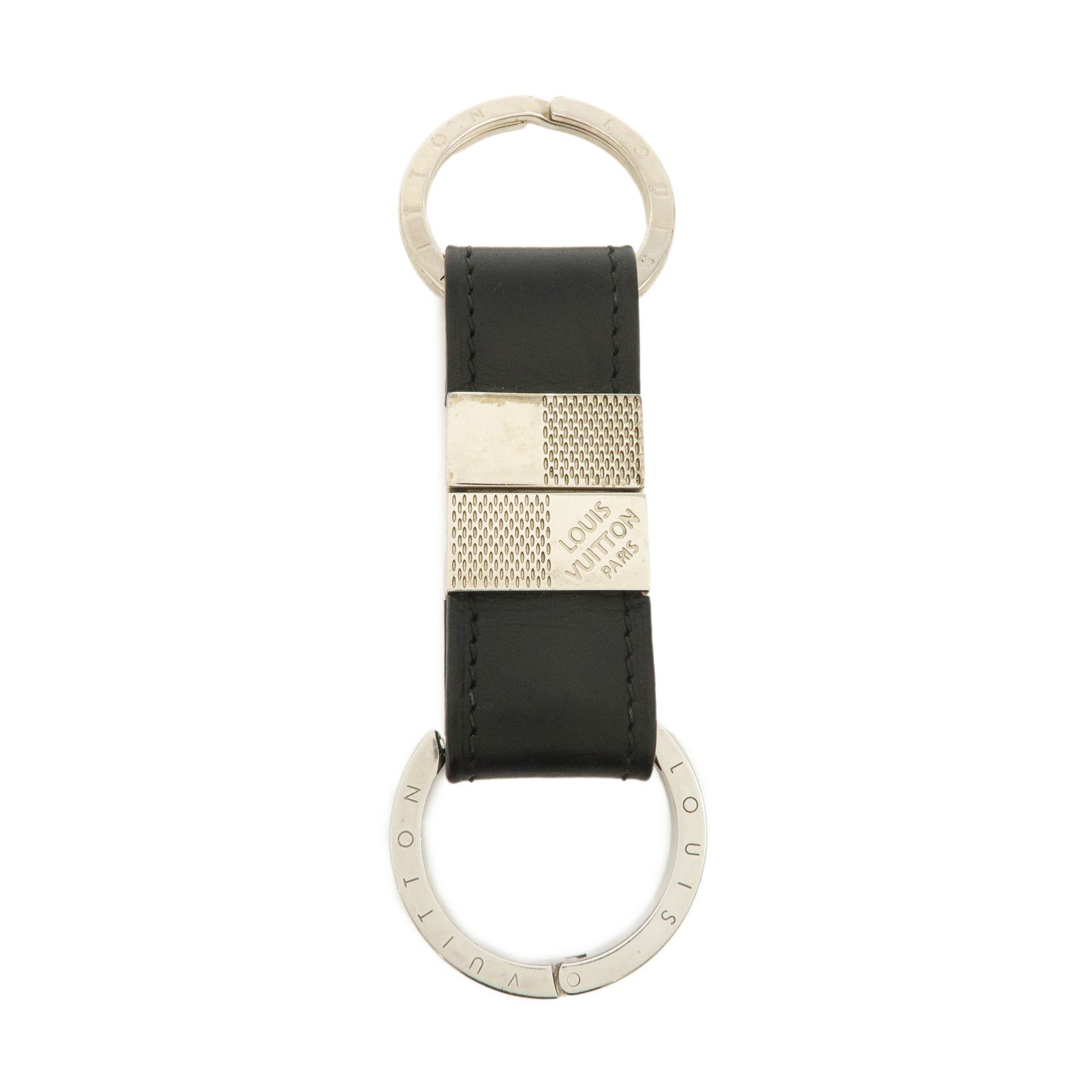 Louis Vuitton Damier Infini Metal Leather Bag Charm Black M66953