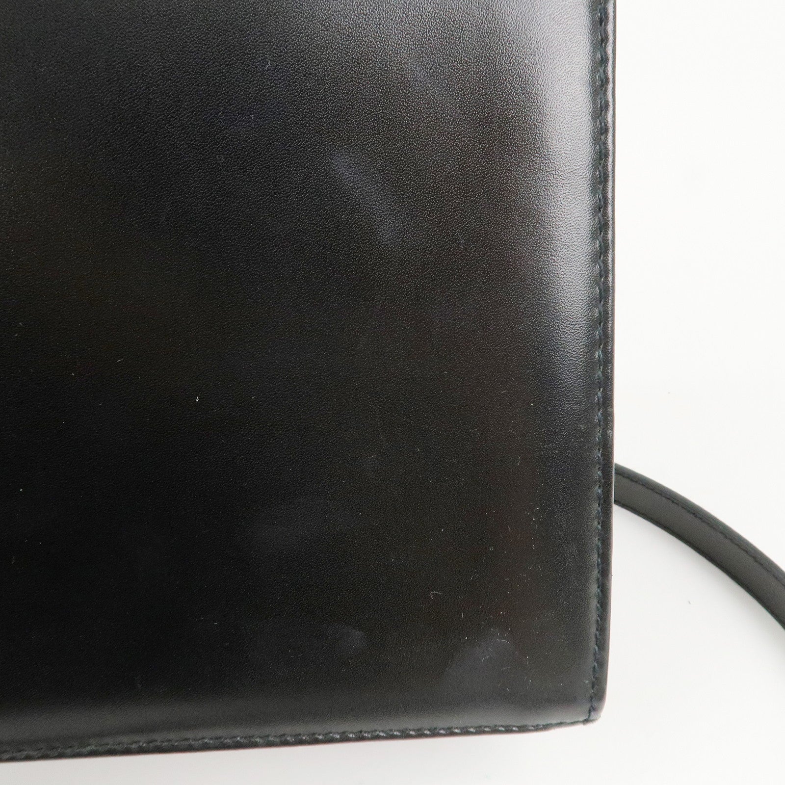 Ferragamo Varra Ribbon Leather 2Way Bag Shoulder Bag Hand Bag Black