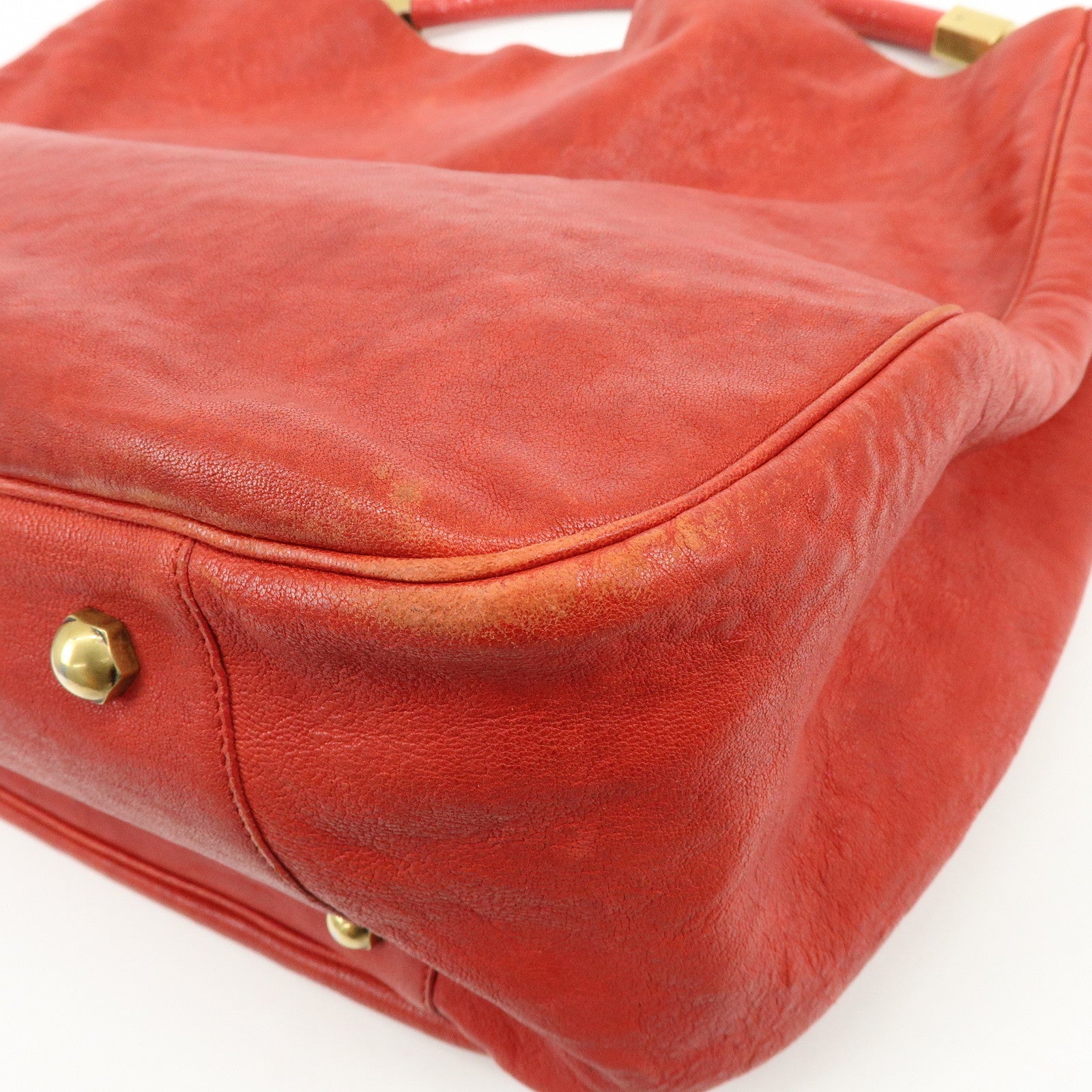 Saint Laurent Paris Roadie Leather Shoulder Bag Red 228840