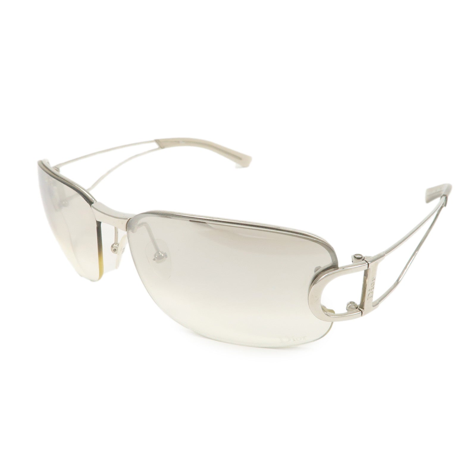 Christian Dior Clear Metal Sunglasses Silver YB7V2 61□14 127