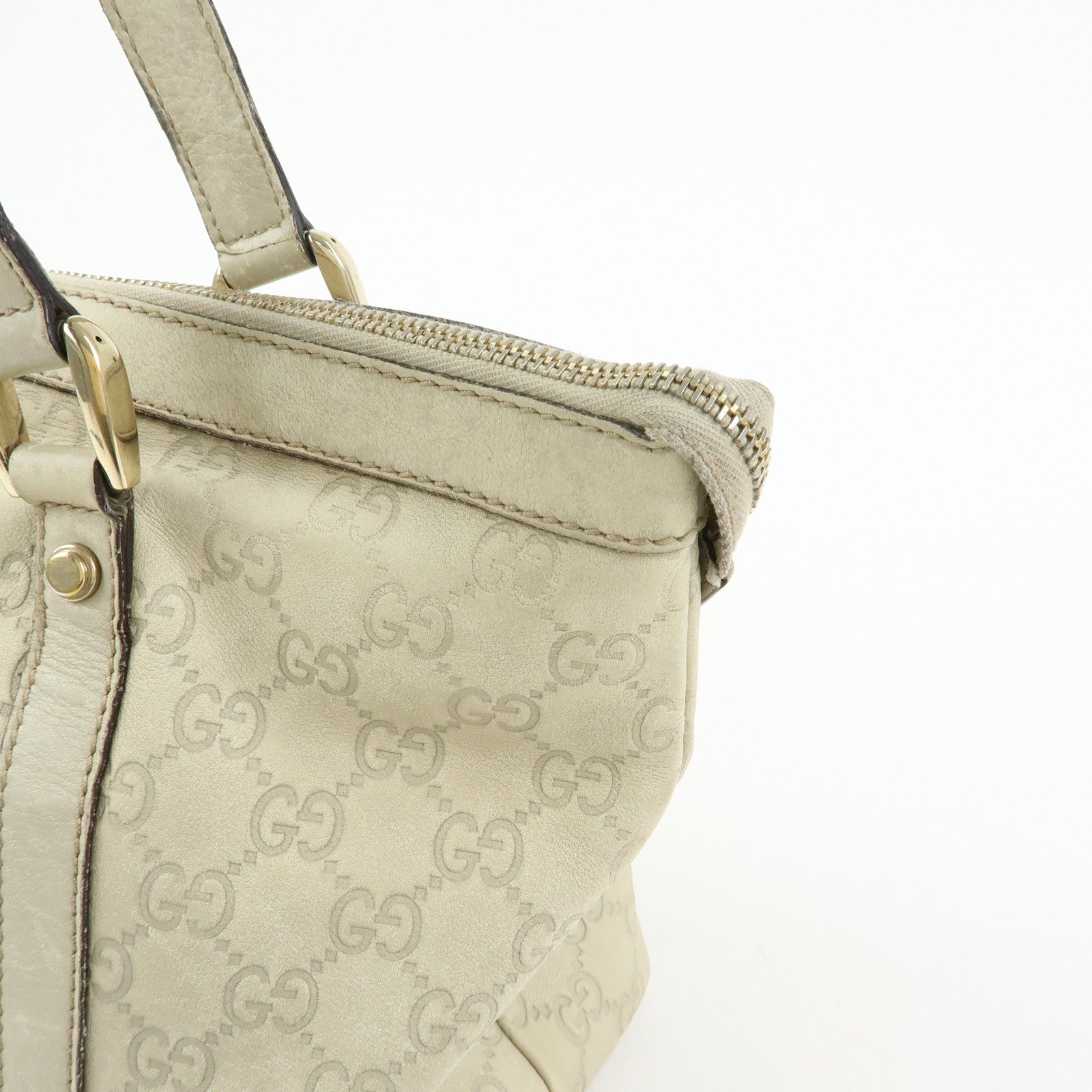GUCCI Abbey GG Canvas Tote Bag Shoulder Bag White 141470