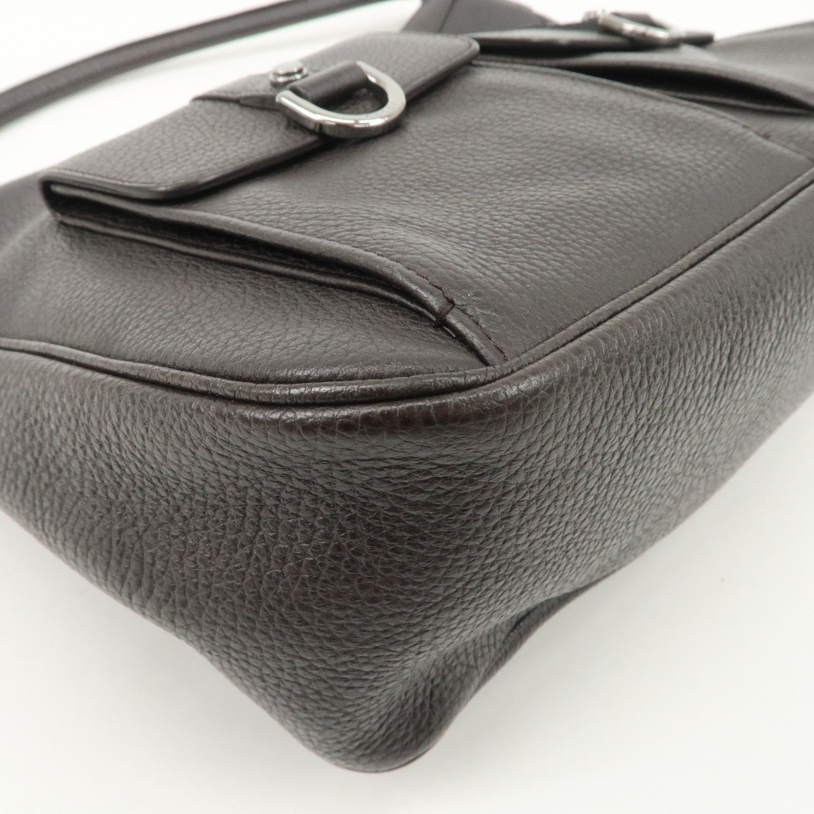 GUCCI Abbey Leather Shoulder Bag Hand Bag Dark Brown 293581 Used