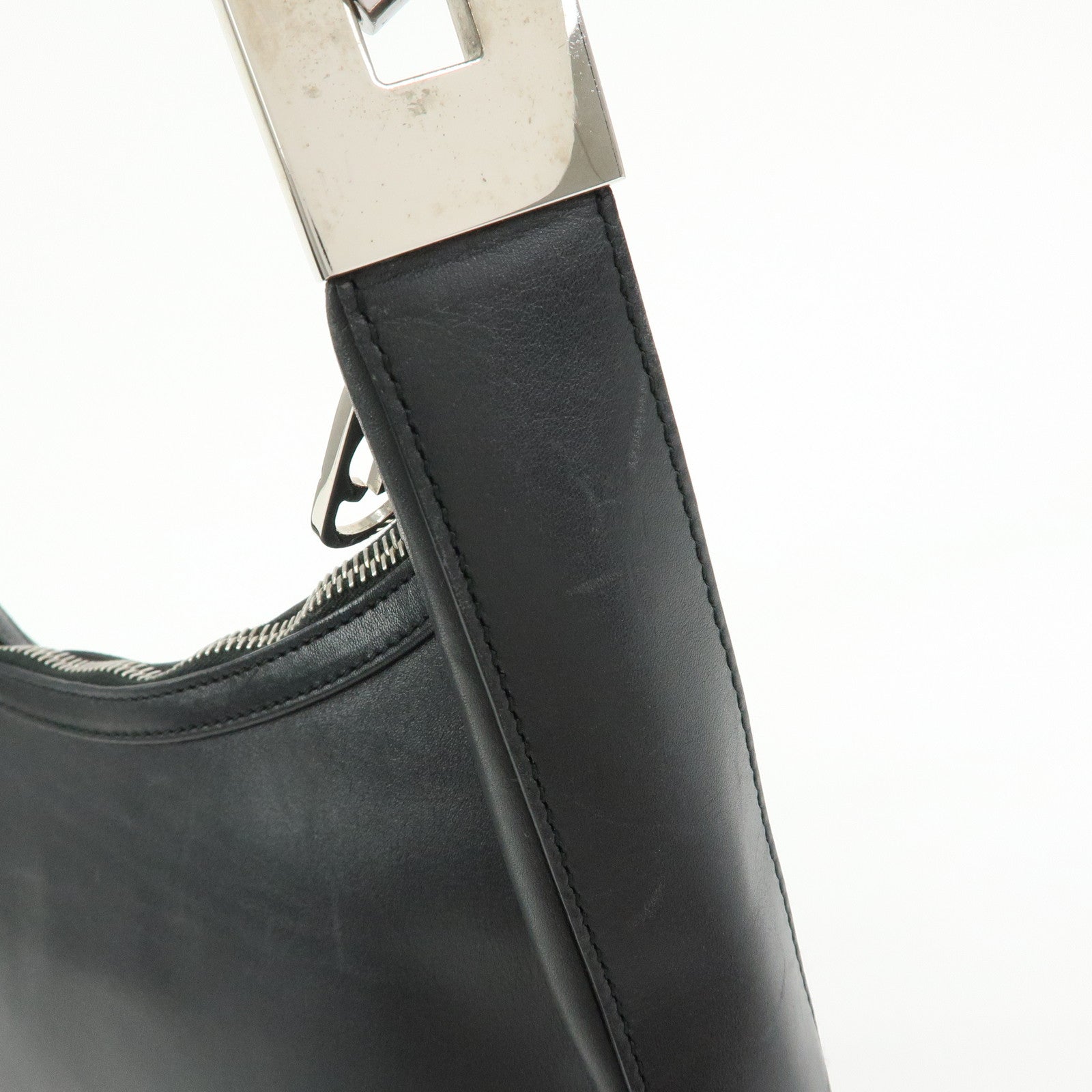 GUCCI Leather Shoulder Bag Hand Bag Black 001・3812・002122
