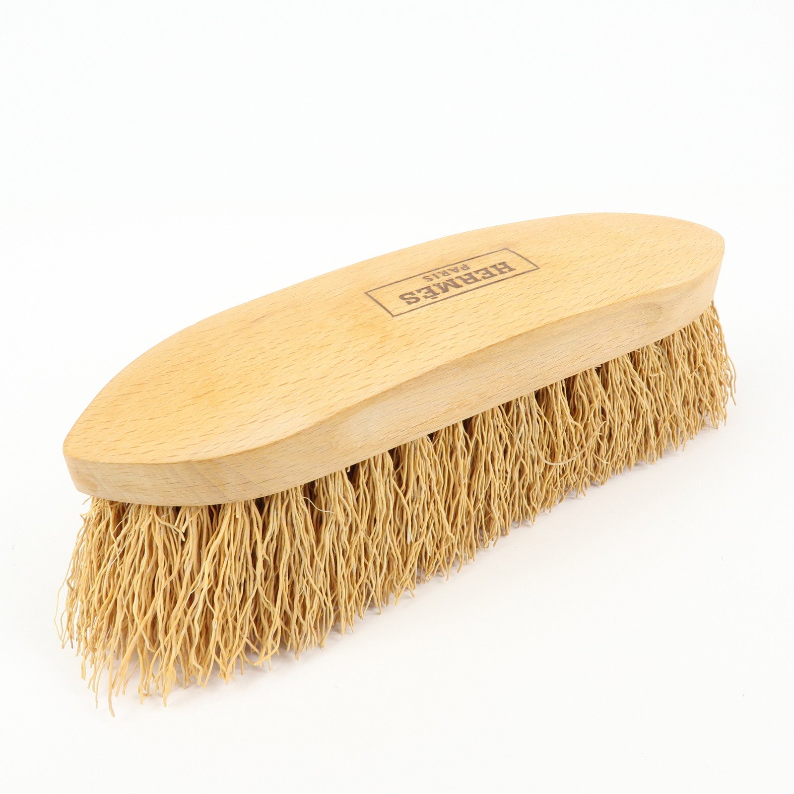 HERMES Logo Wood Horse Brush Grooming Brush Natural