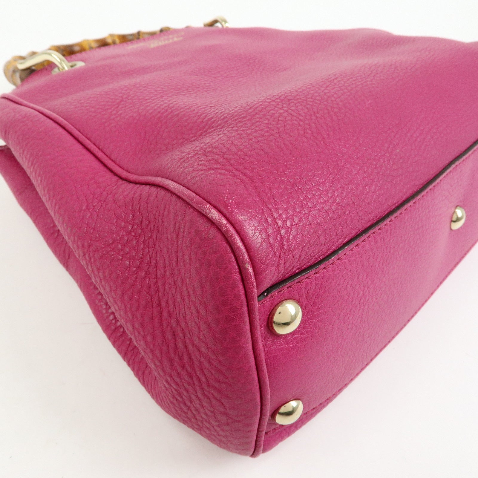 GUCCI Bamboo Leather 2Way Bag Tote Bag Shoulder Bag Pink 336032