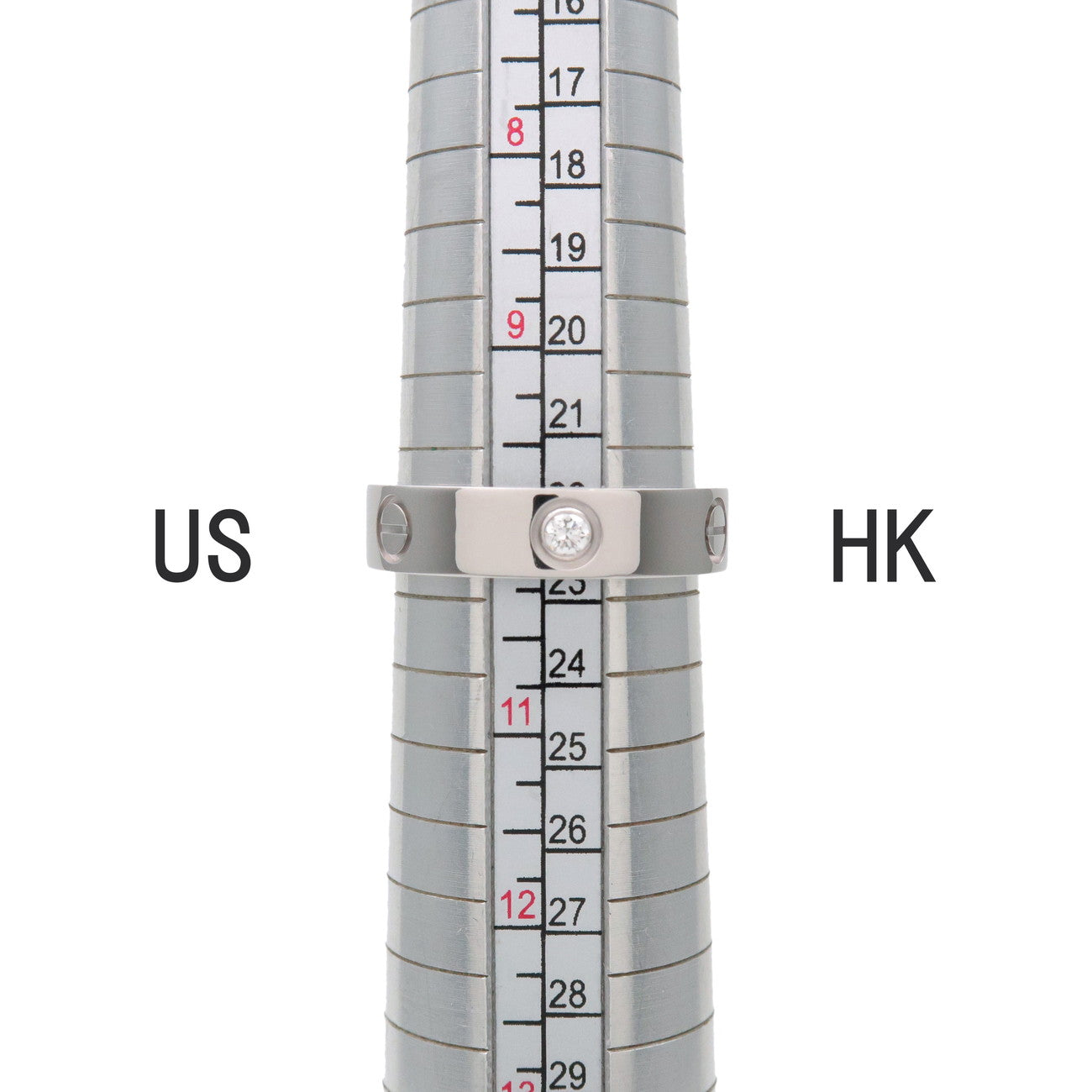 Cartier Love 3P Diamond Ring K18 750WG White Gold #62 US10 EU62