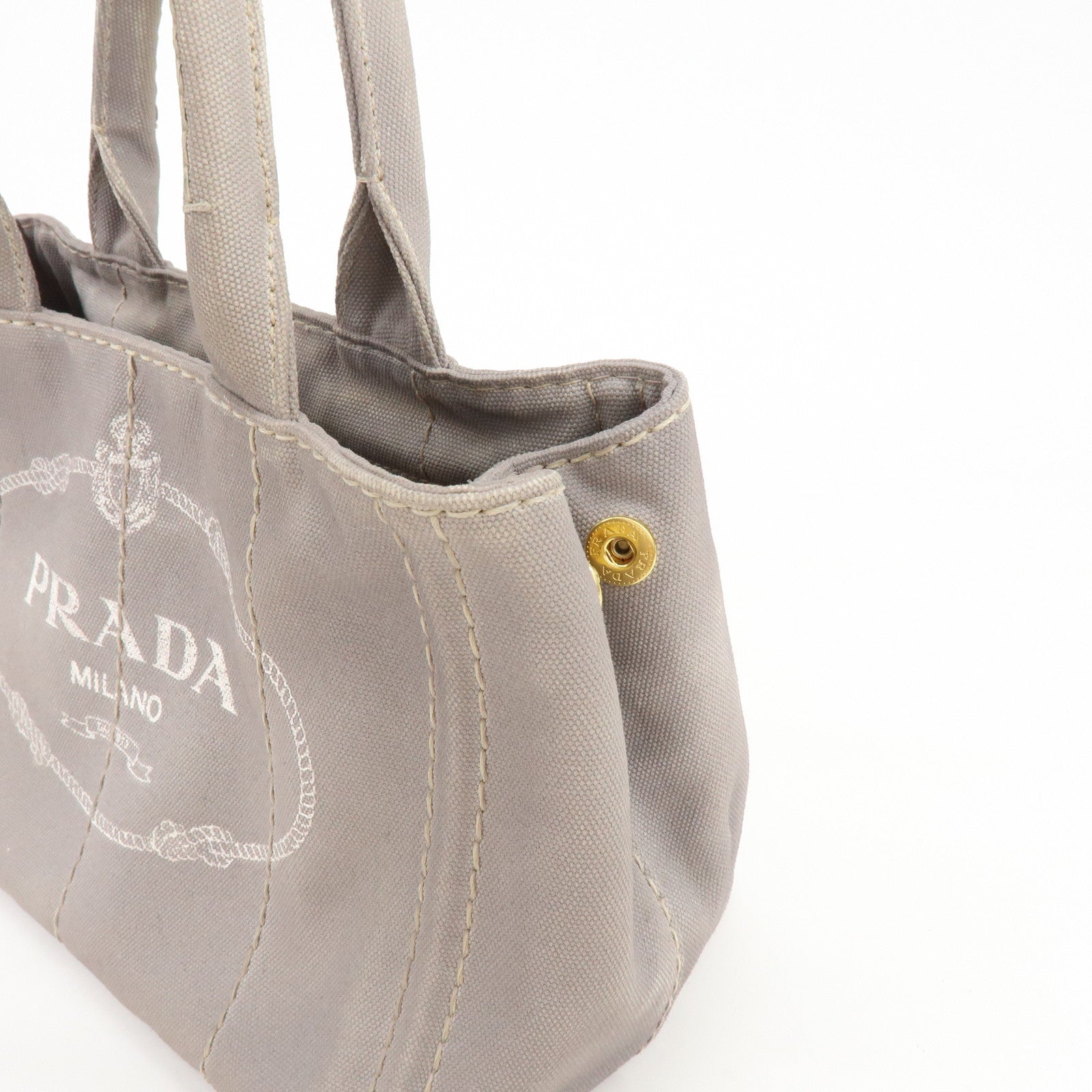 PRADA Canapa Mini 2Way Bag Hand Shoulder Bag Gray B2439G