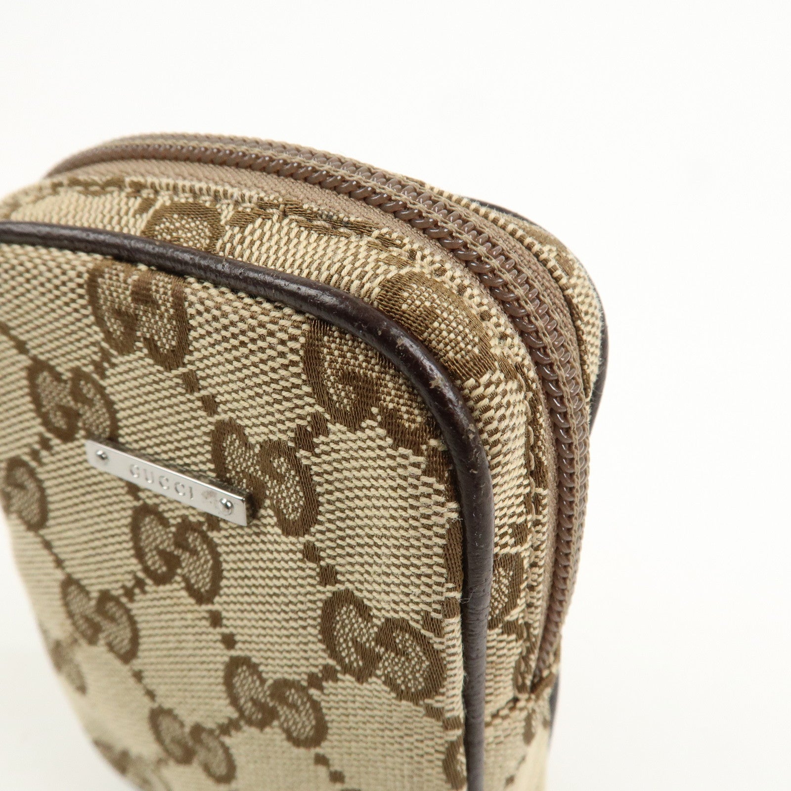 GUCCI GG Canvas Leather Cigarette Case Beige Brown 115249