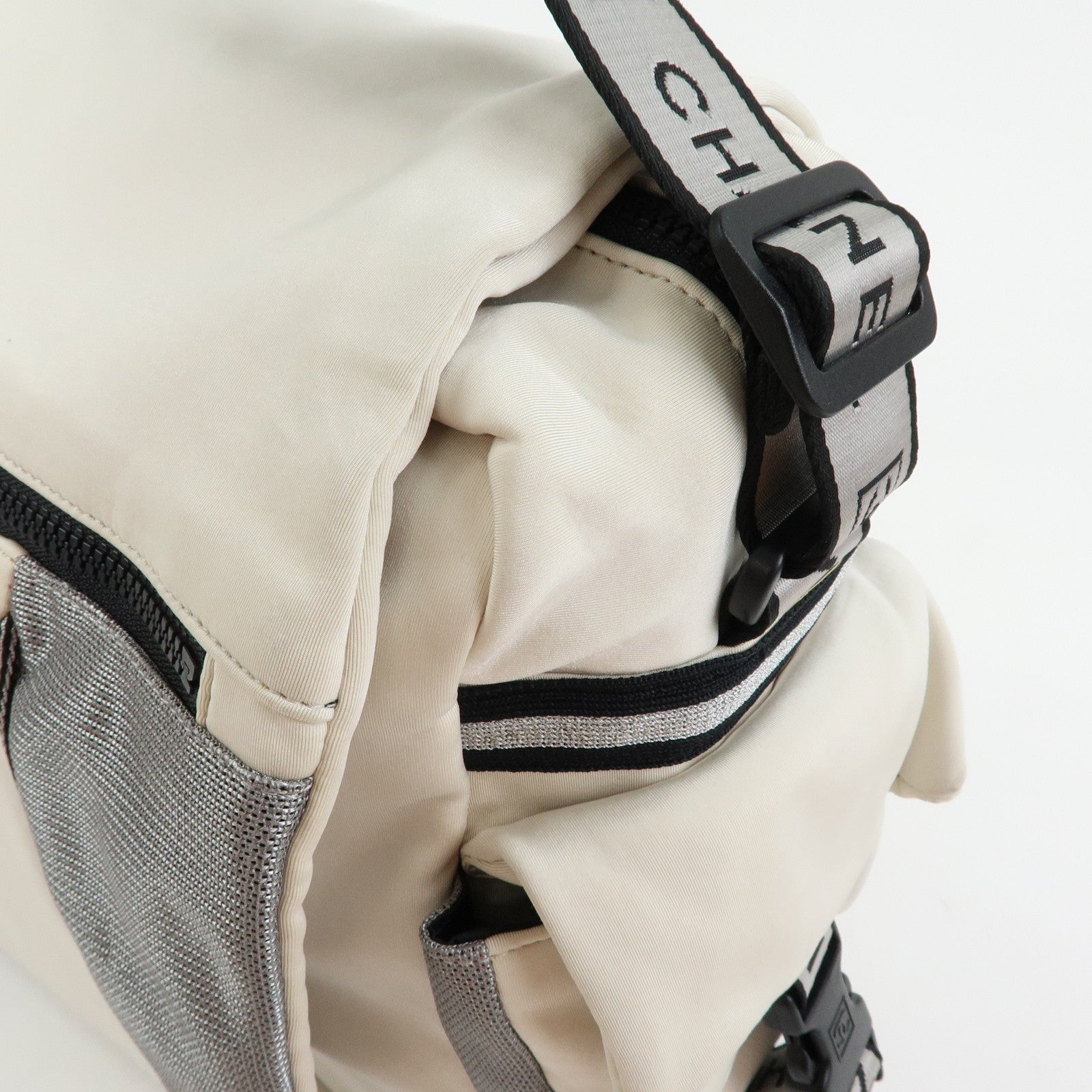 CHANEL CHANEL Sports Nylon Shoulder Bag Messenger Bag White Gray